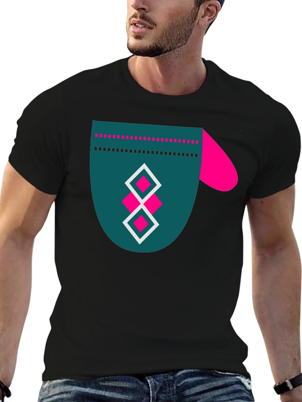 Modern Graphic Tee - Funky Mitten Design