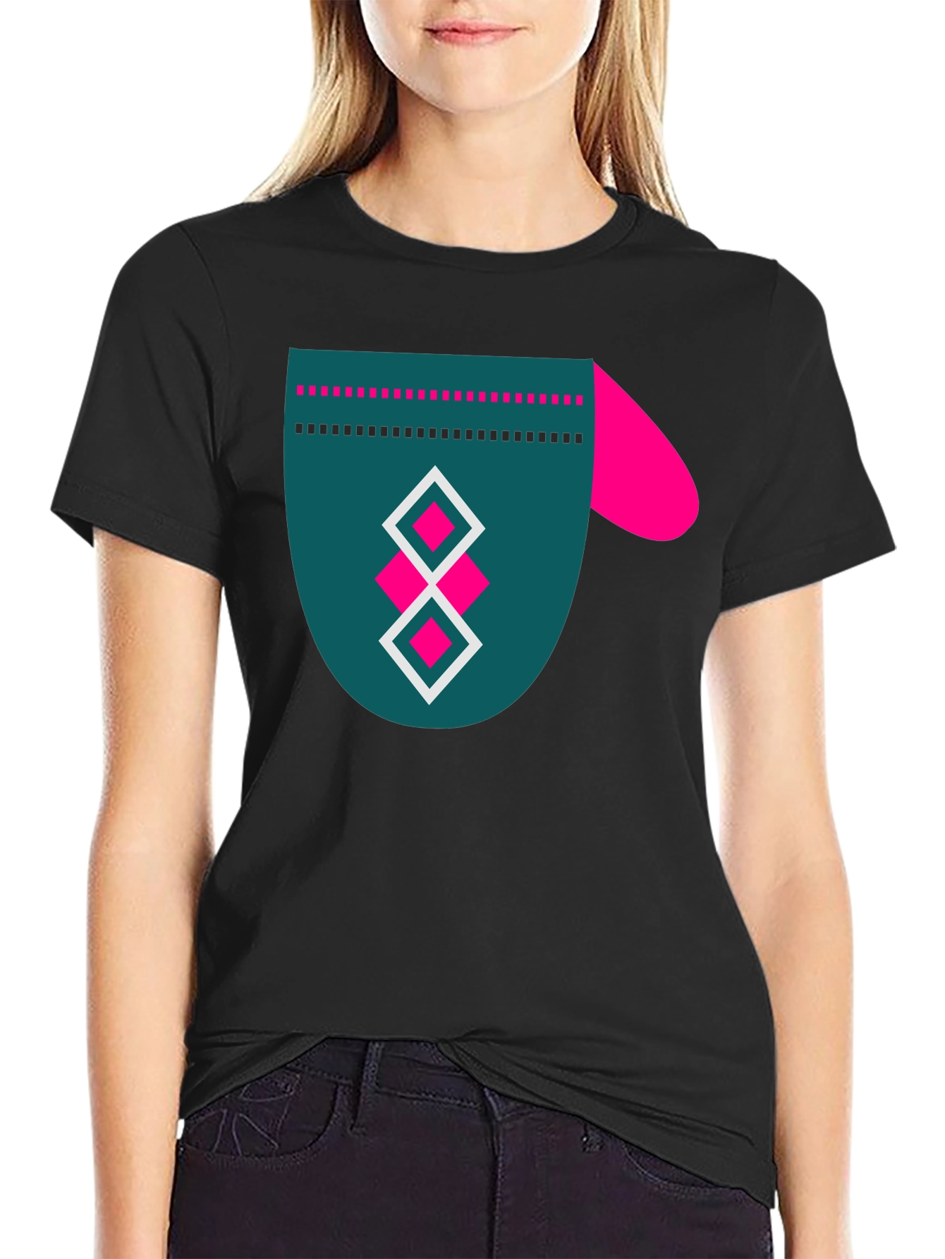 Modern Graphic Tee - Funky Mitten Design