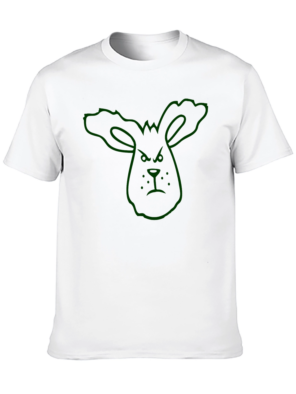 Grumpy Bunny Outline Graphic T-Shirt