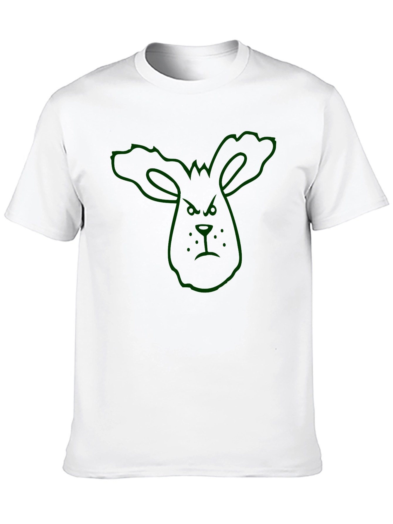 Grumpy Bunny Outline Graphic T-Shirt