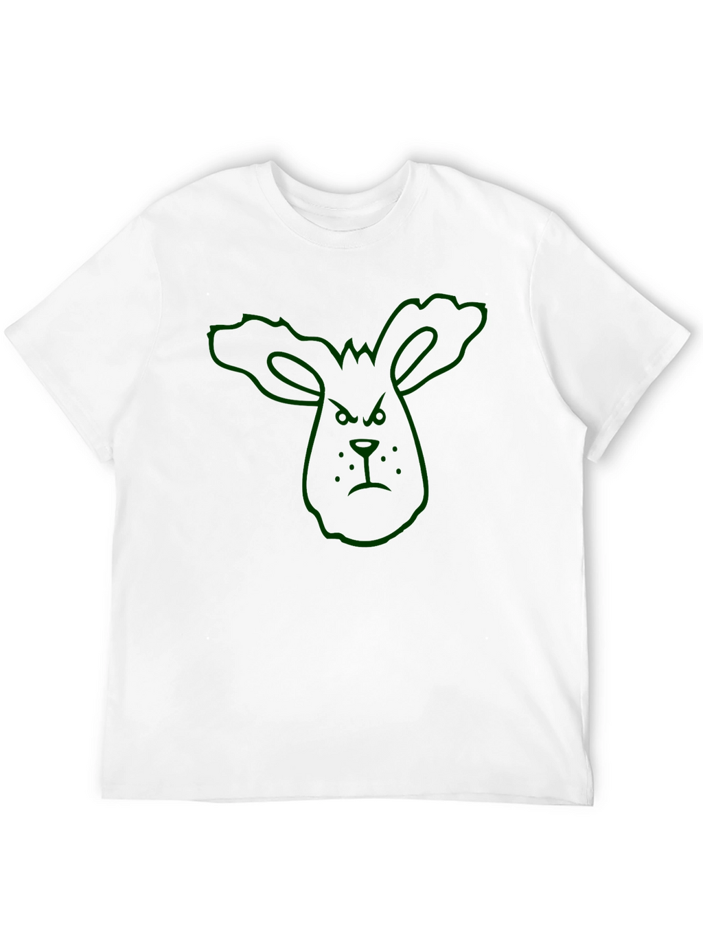 Grumpy Bunny Outline Graphic T-Shirt