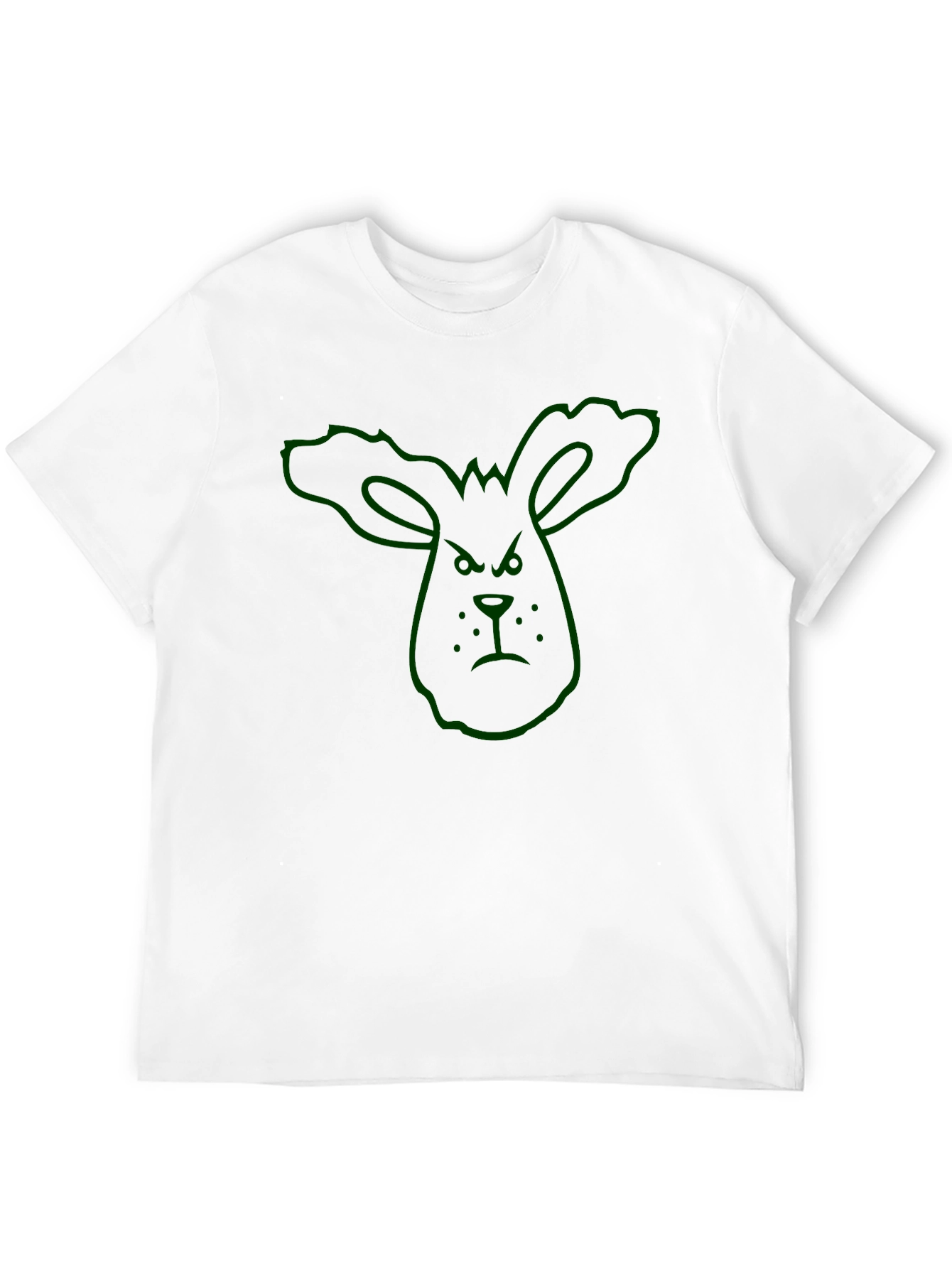 Grumpy Bunny Outline Graphic T-Shirt