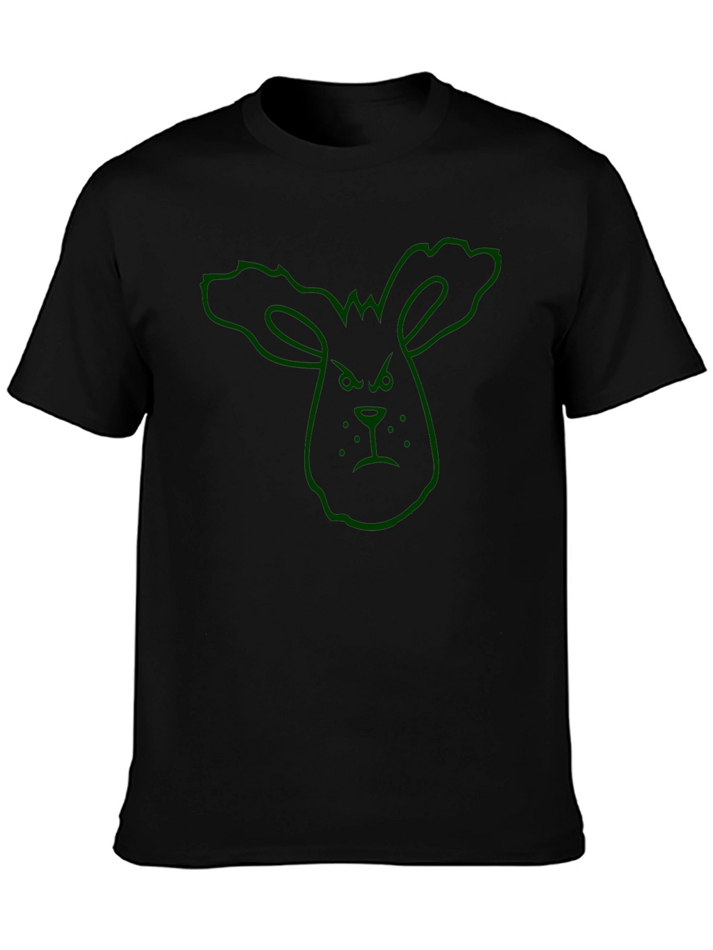 Grumpy Bunny Outline Graphic T-Shirt