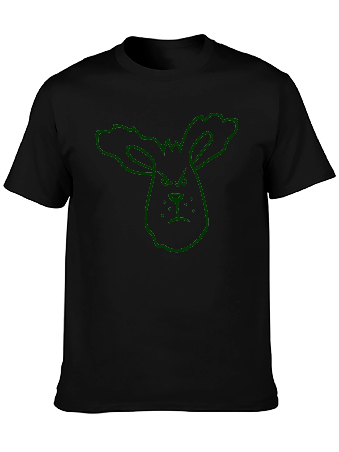 Grumpy Bunny Outline Graphic T-Shirt