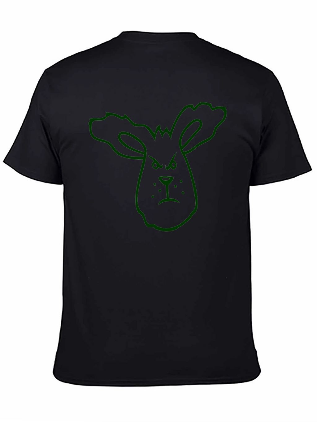 Grumpy Bunny Outline Graphic T-Shirt