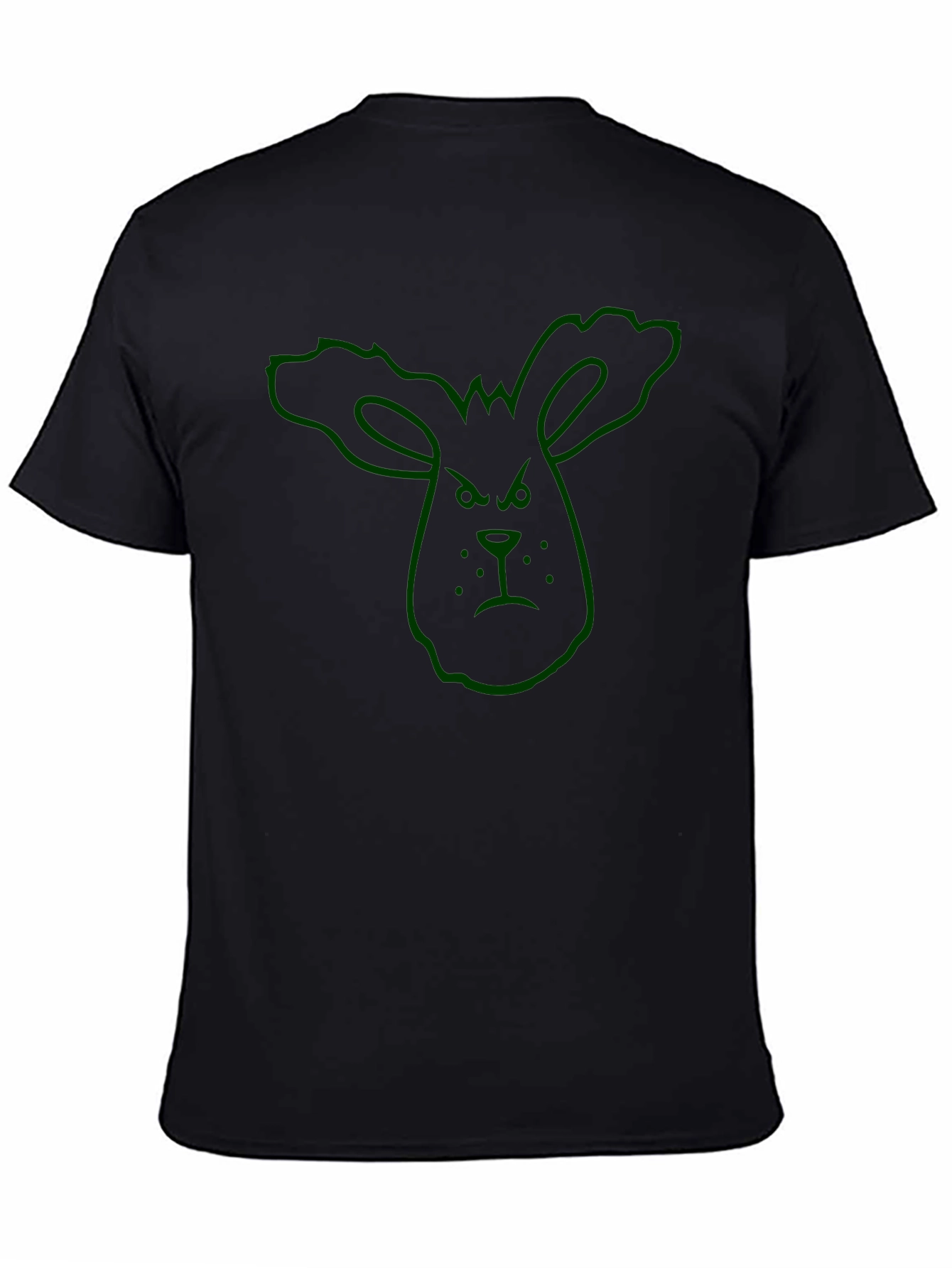 Grumpy Bunny Outline Graphic T-Shirt