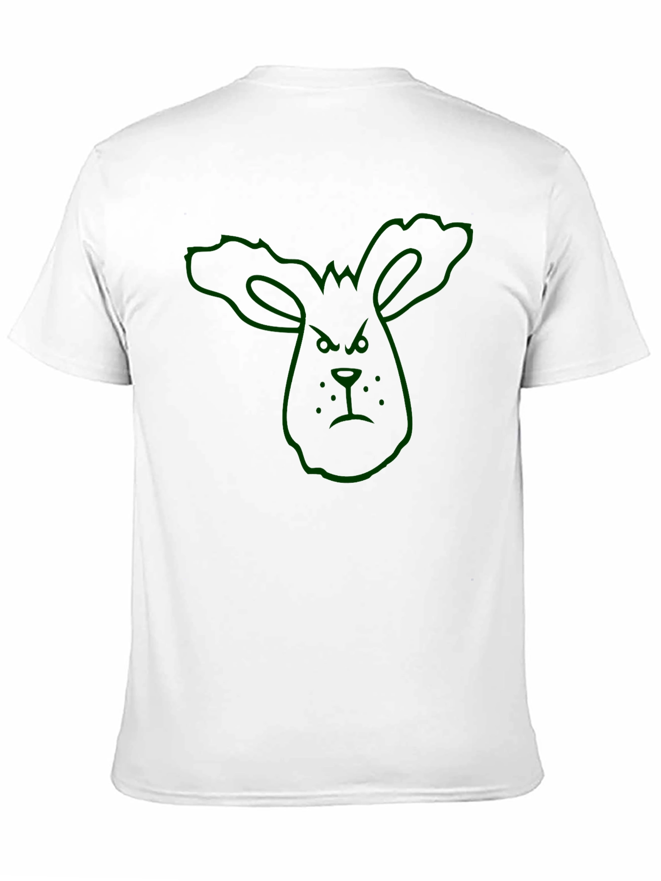 Grumpy Bunny Outline Graphic T-Shirt