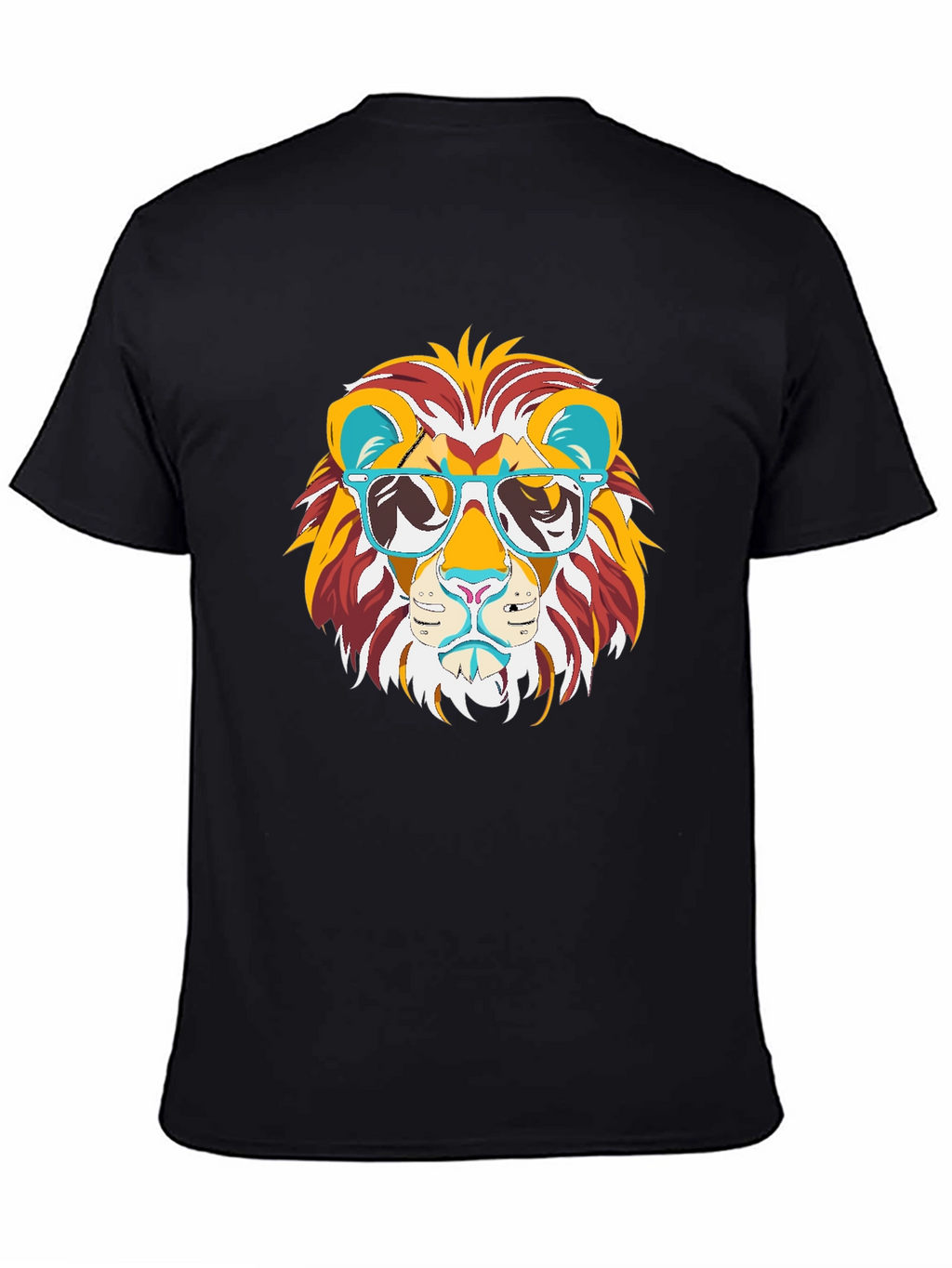 Cool Lion Graphic Tee - Black Cotton T-Shirt
