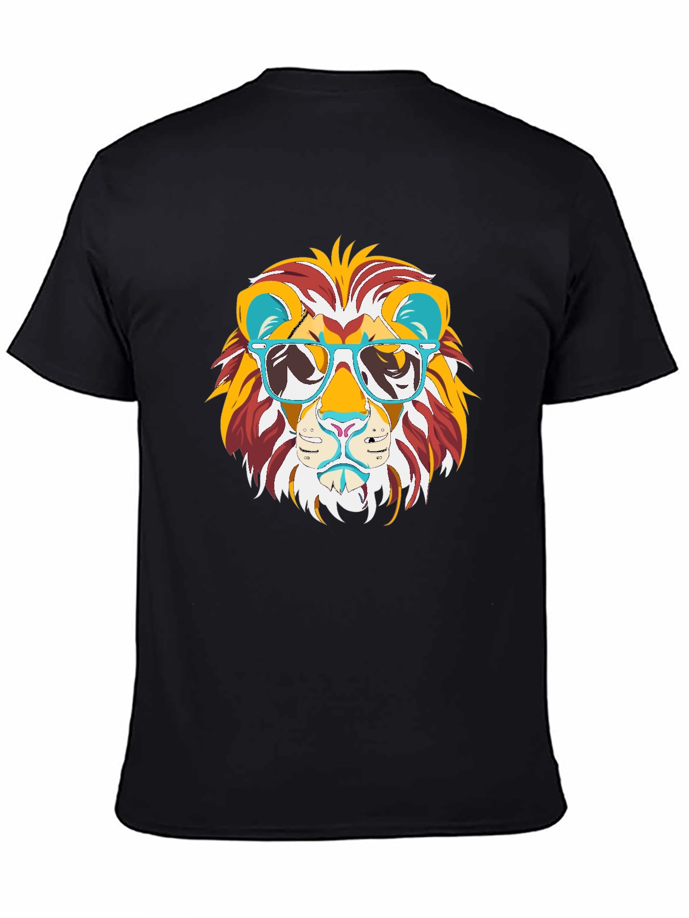 Cool Lion Graphic Tee - Black Cotton T-Shirt