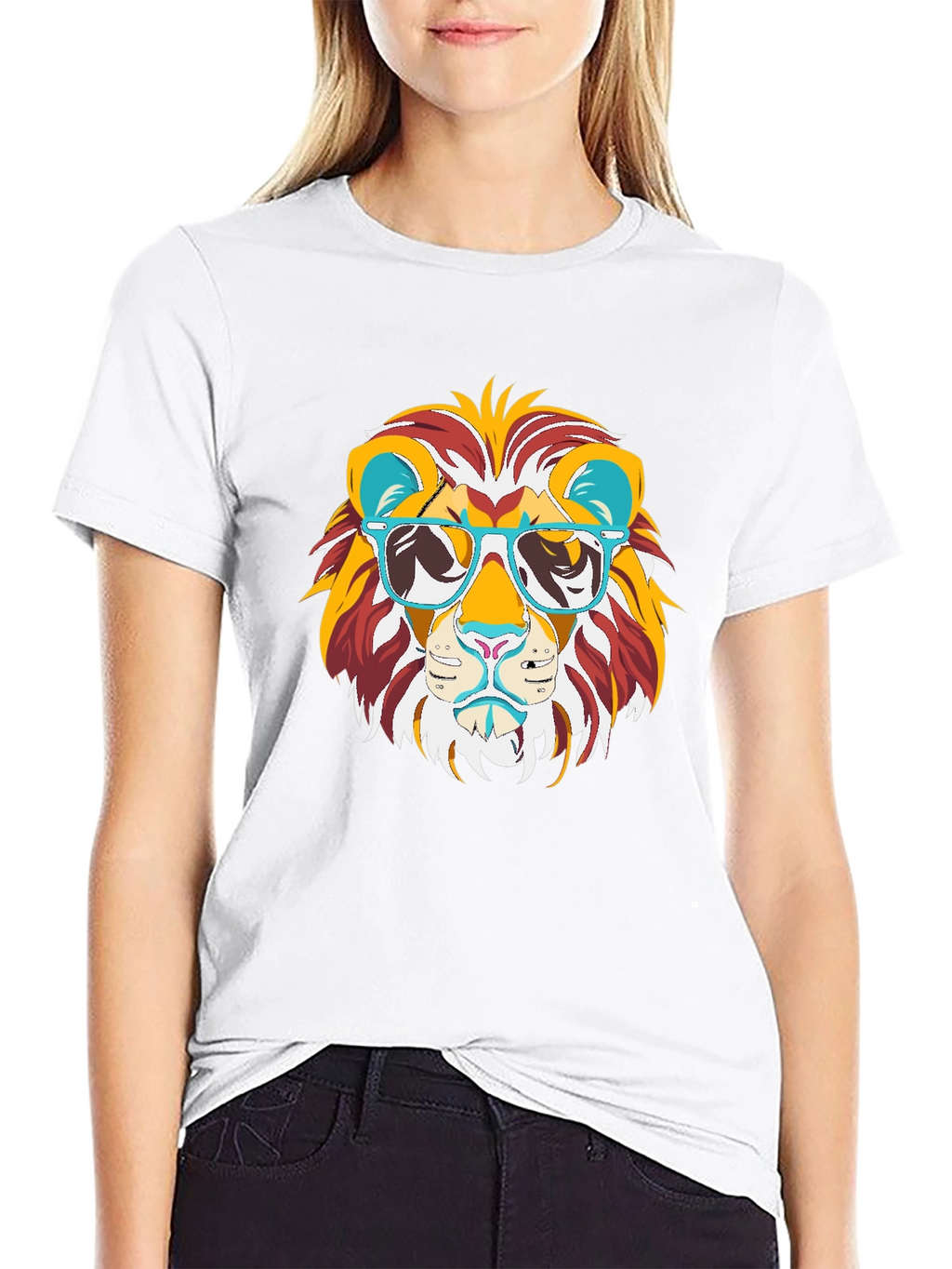 Cool Lion Graphic Tee - Black Cotton T-Shirt