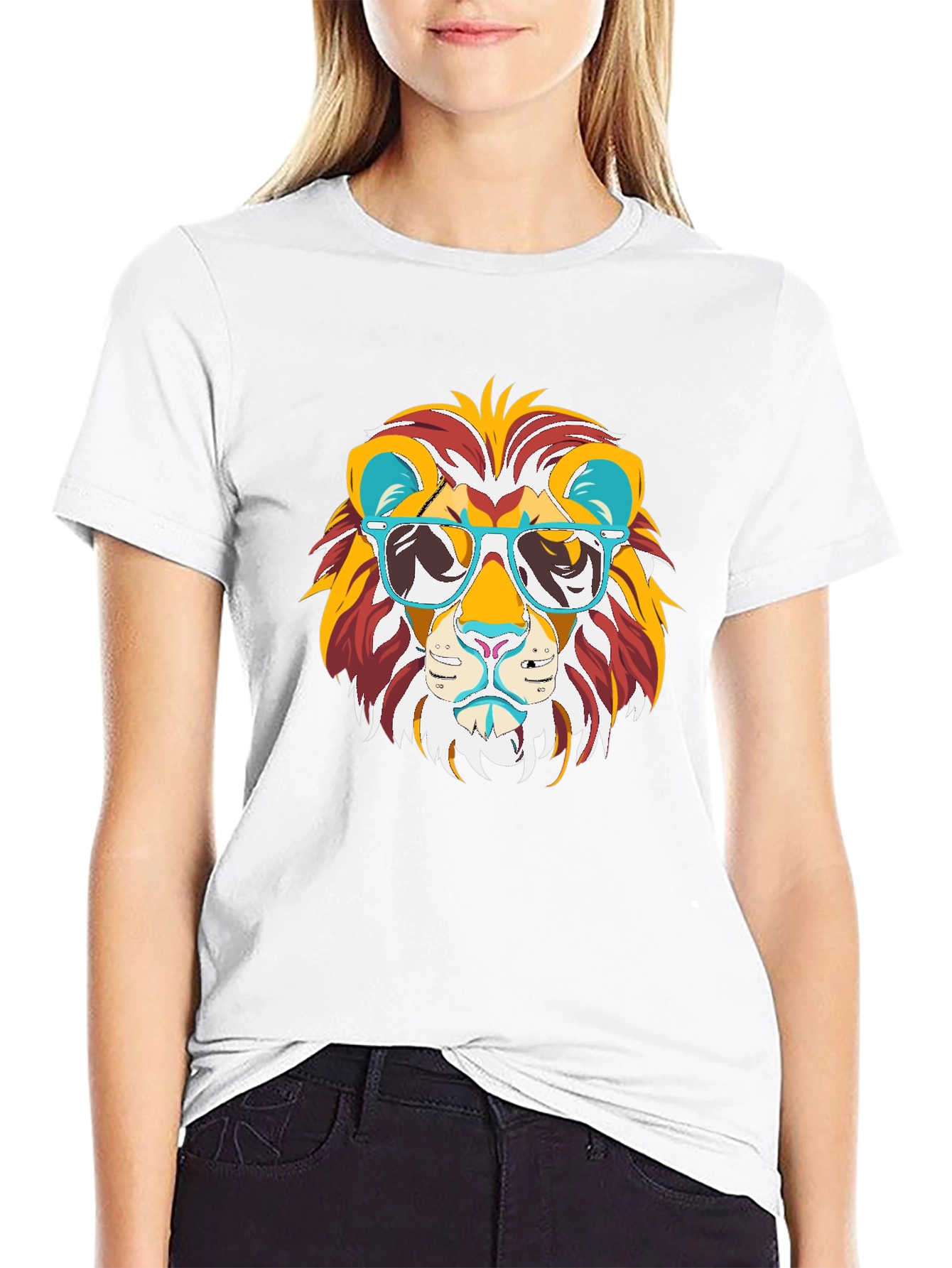 Cool Lion Graphic Tee - Black Cotton T-Shirt
