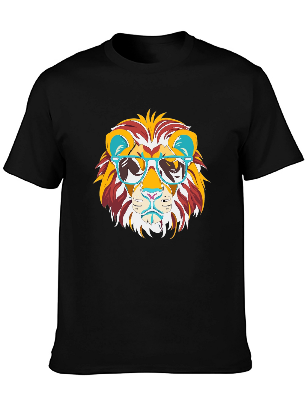 Cool Lion Graphic Tee - Black Cotton T-Shirt