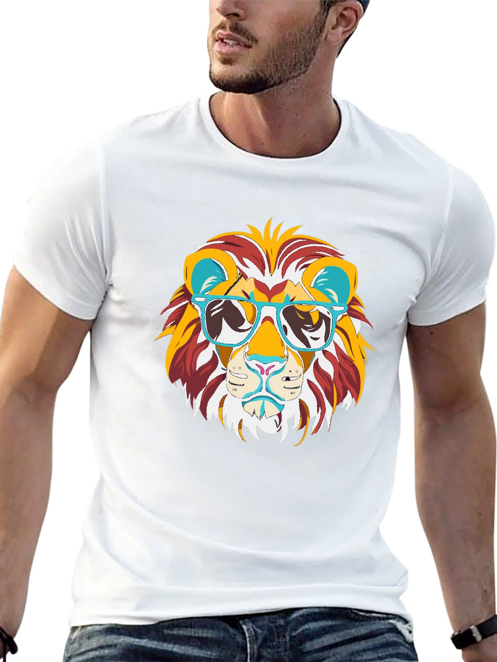 Cool Lion Graphic Tee - Black Cotton T-Shirt