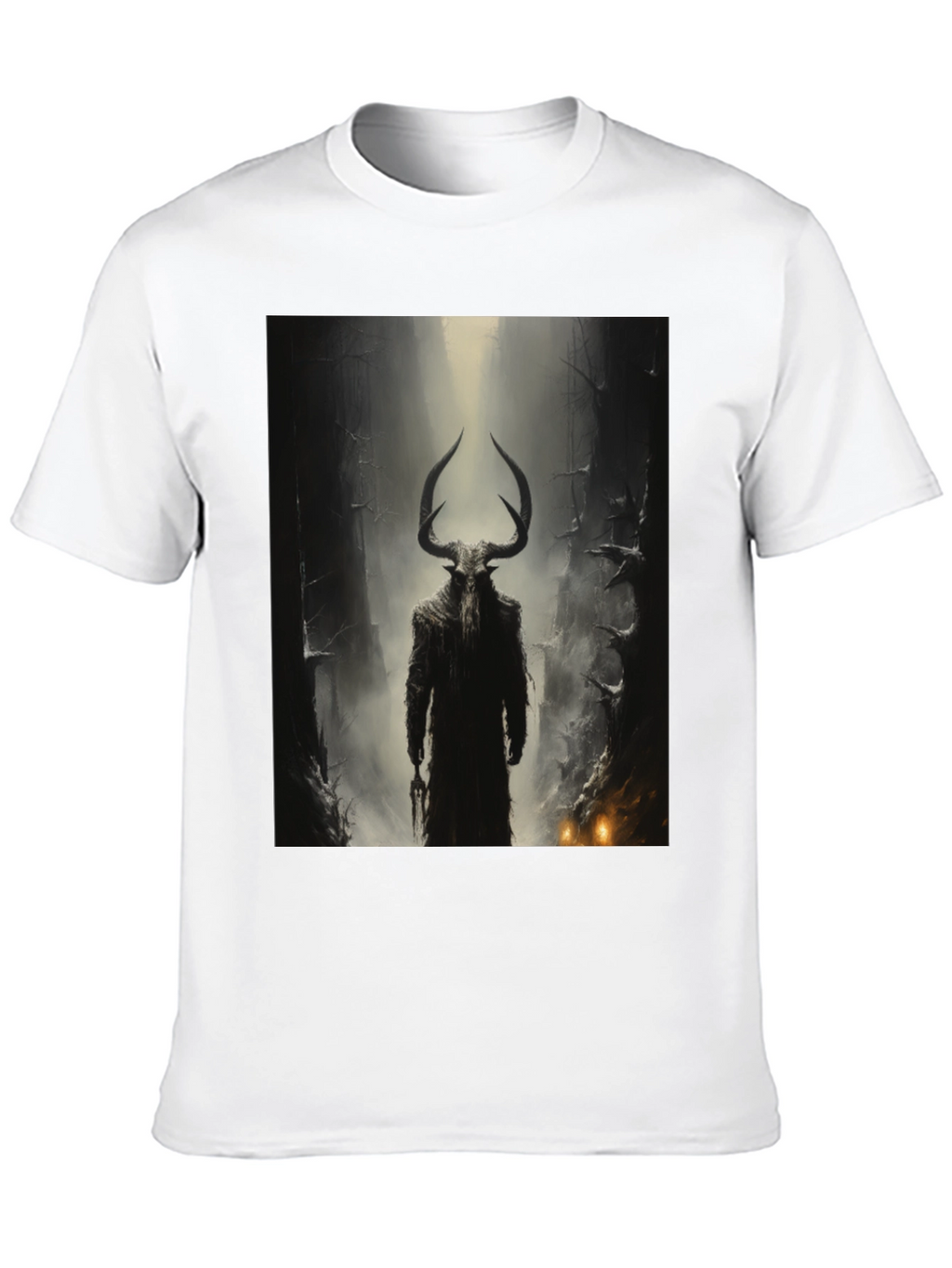 Mystic Horned Figure Graphic Tee - Black