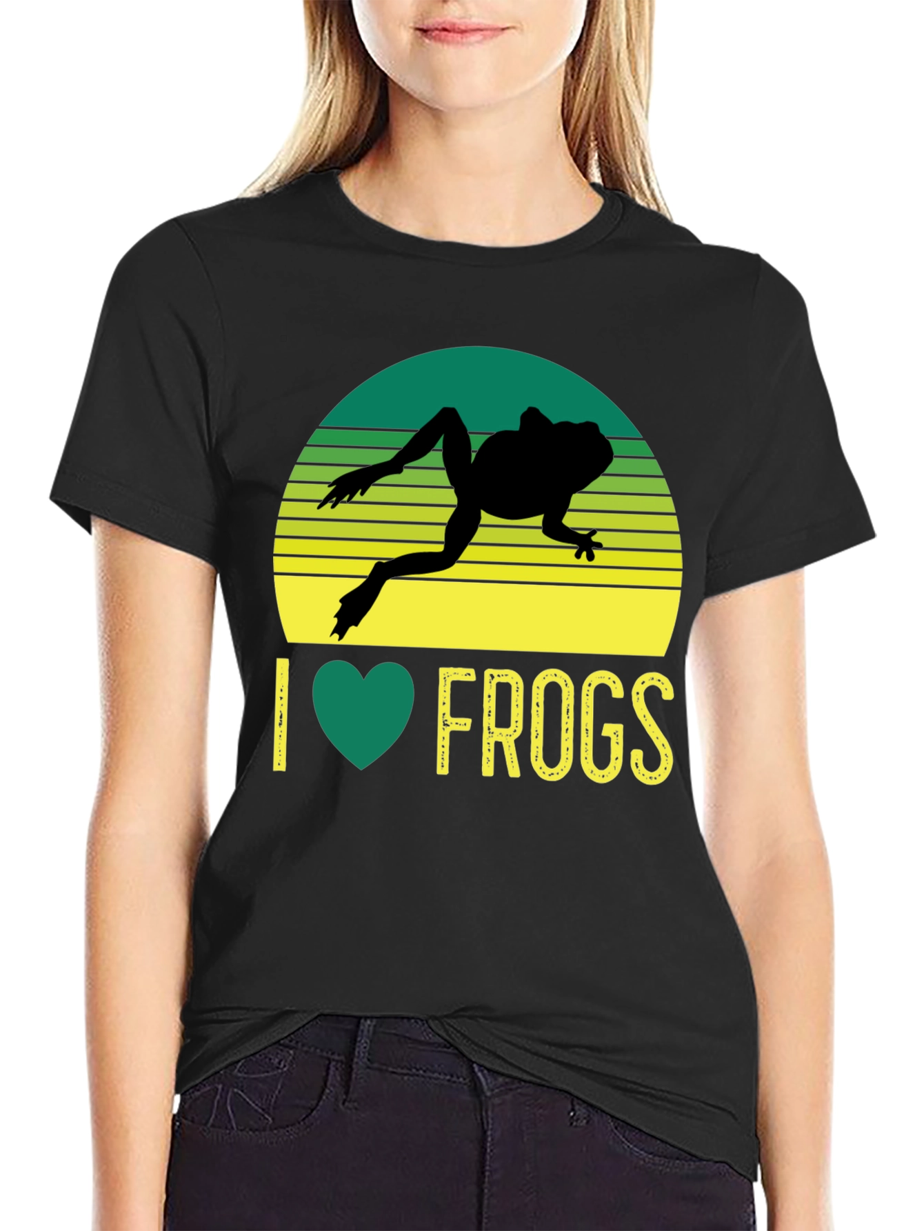 I Love Frogs T-Shirt - Vintage Frog Silhouette