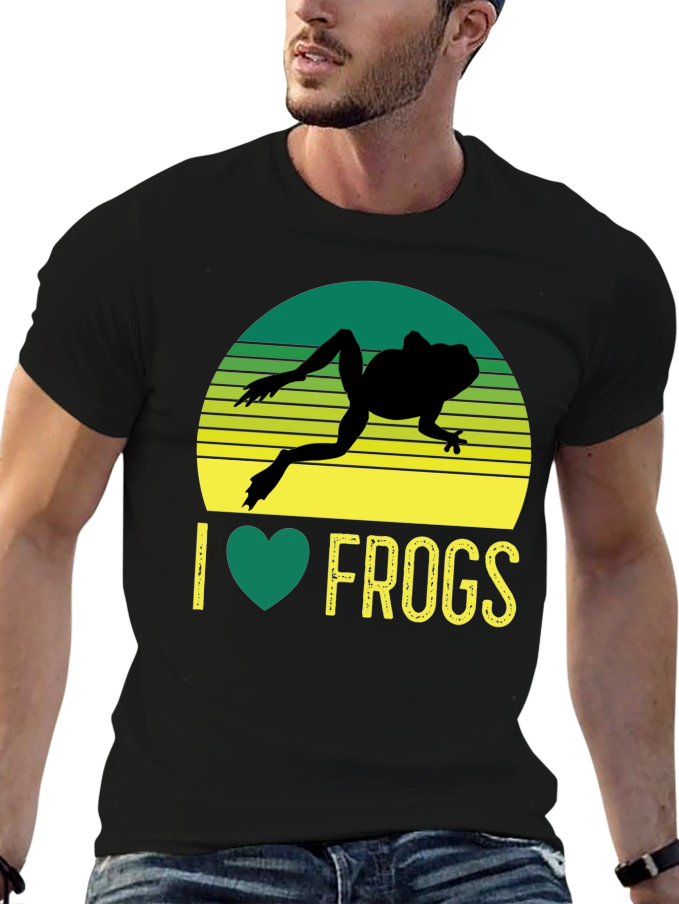 I Love Frogs T-Shirt - Vintage Frog Silhouette