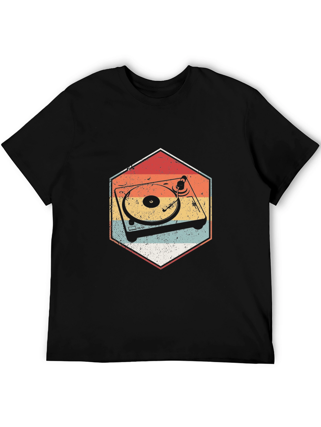 Retro Turntable Graphic Tee - Classic Music Lover T-Shirt