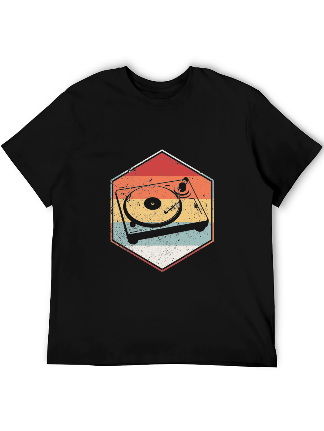 Retro Turntable Graphic Tee - Classic Music Lover T-Shirt