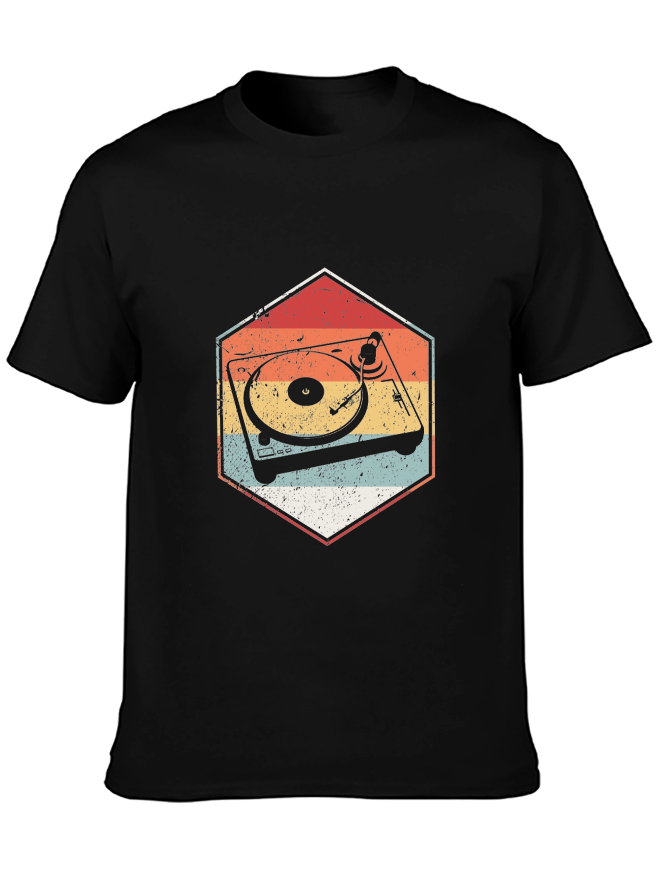 Retro Turntable Graphic Tee - Classic Music Lover T-Shirt