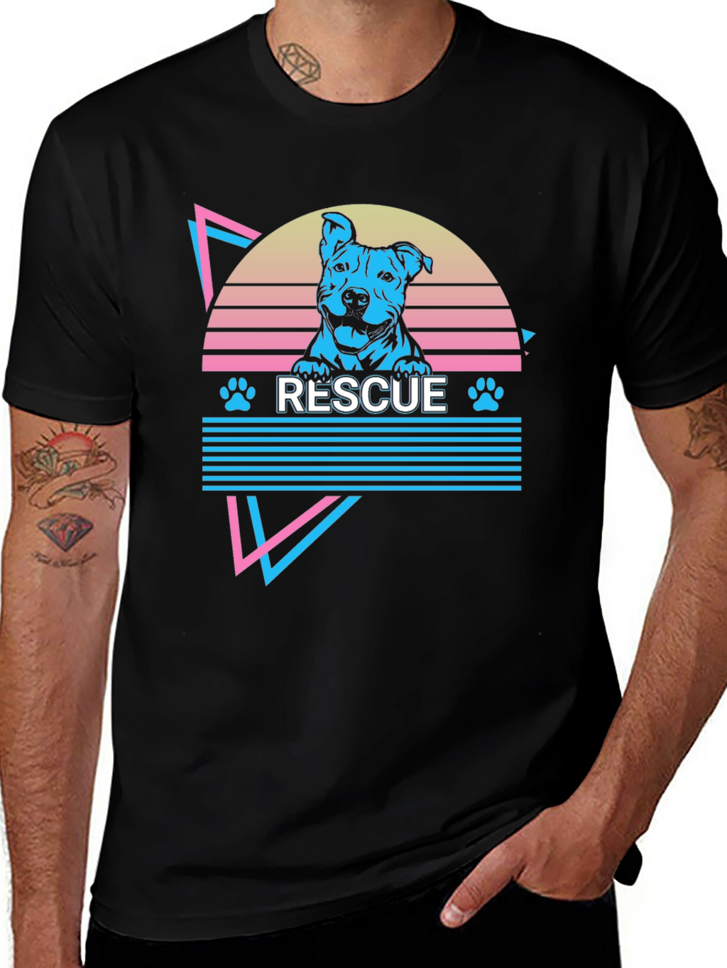 Rescue Dog Retro Graphic T-Shirt