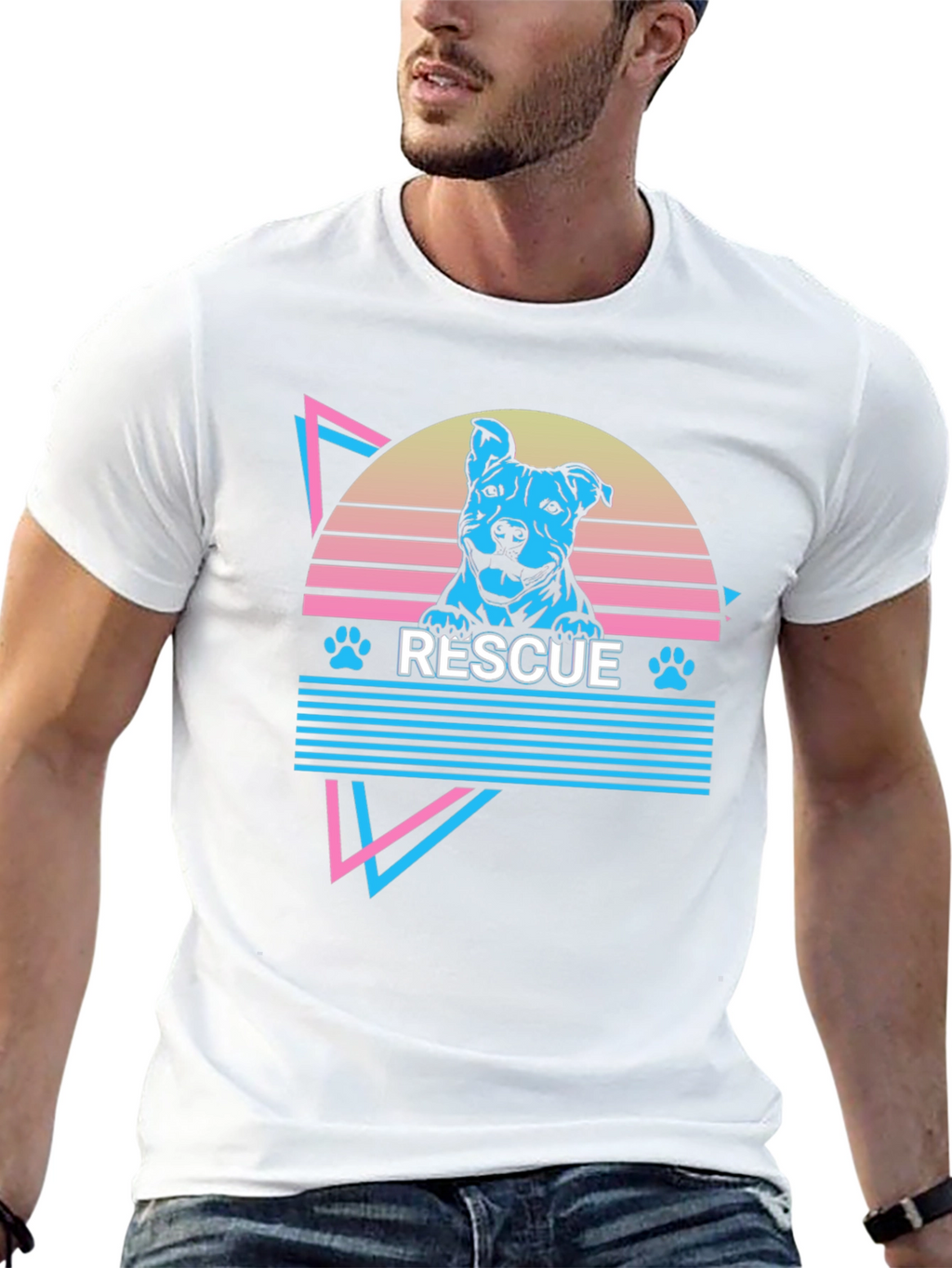Rescue Dog Retro Graphic T-Shirt