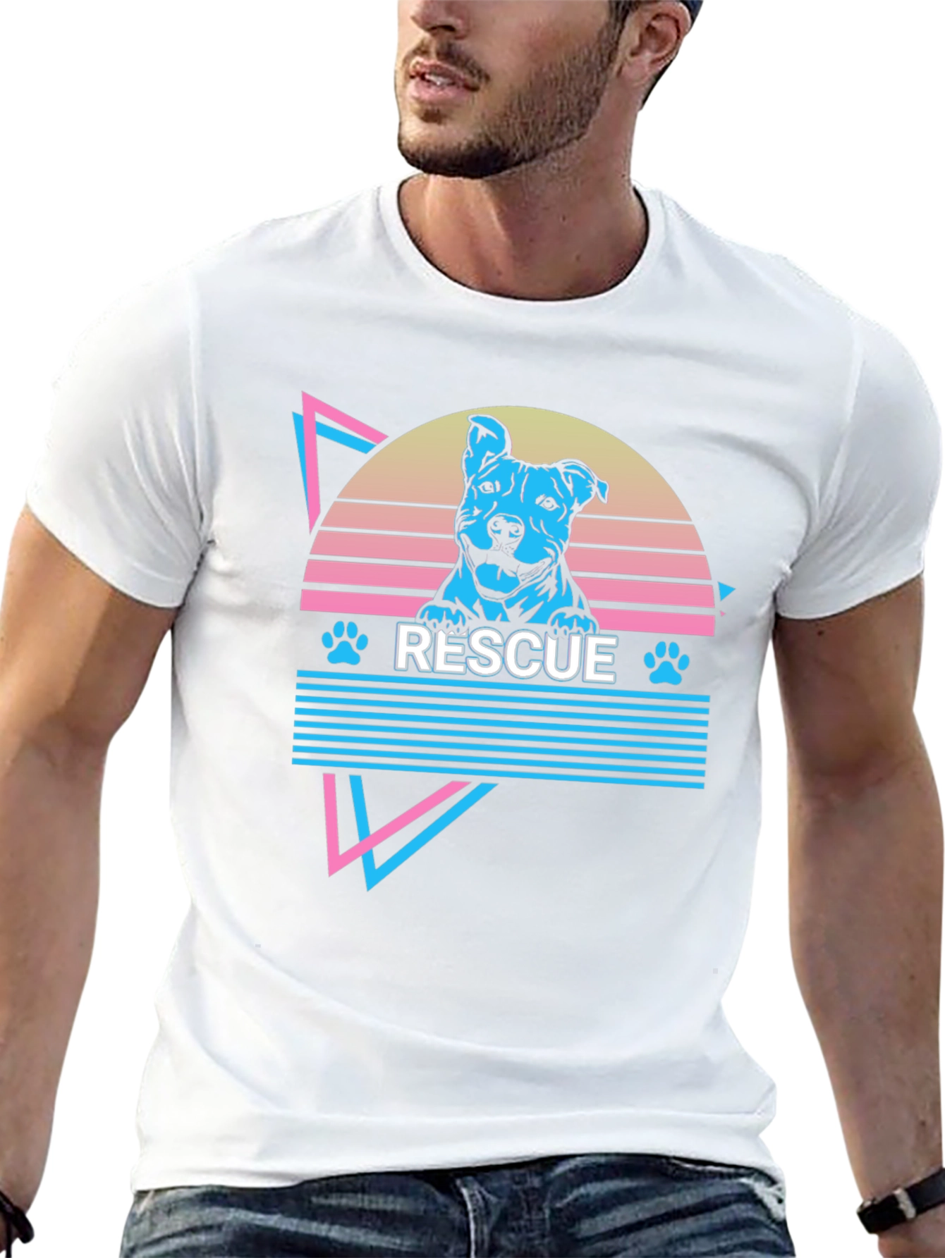 Rescue Dog Retro Graphic T-Shirt