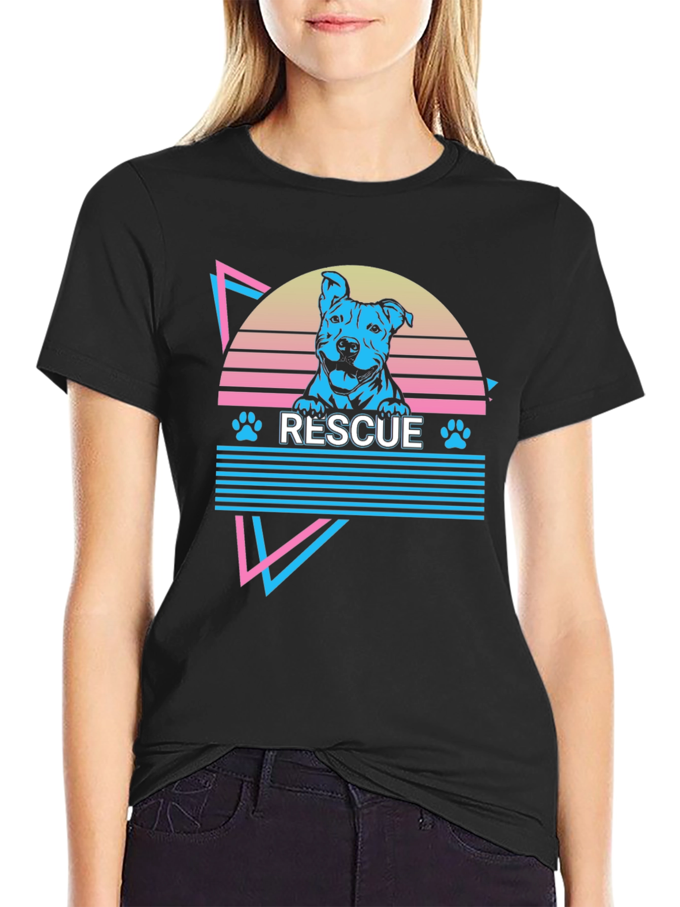 Rescue Dog Retro Graphic T-Shirt