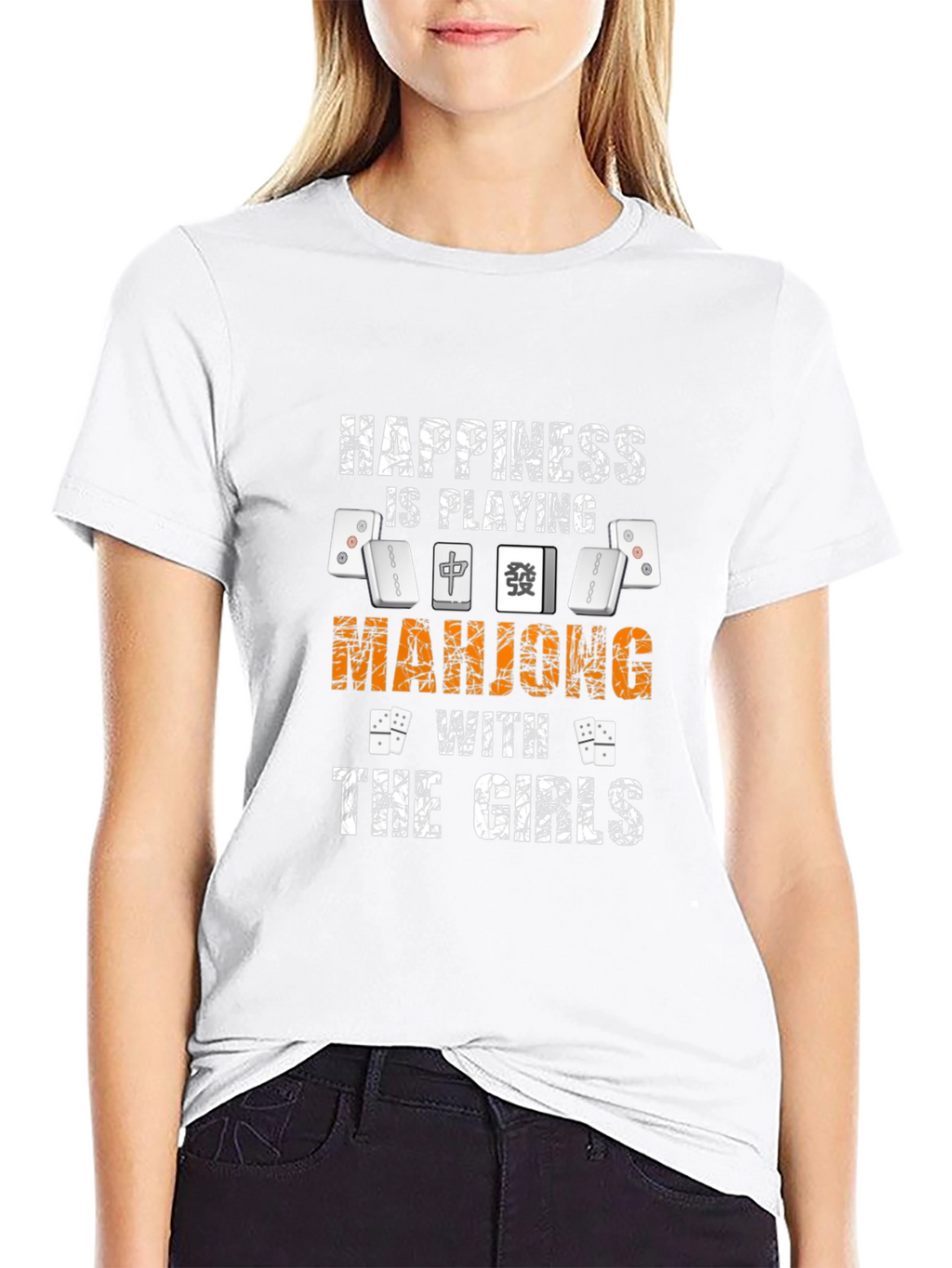 Mahjong Girls Black T-Shirt