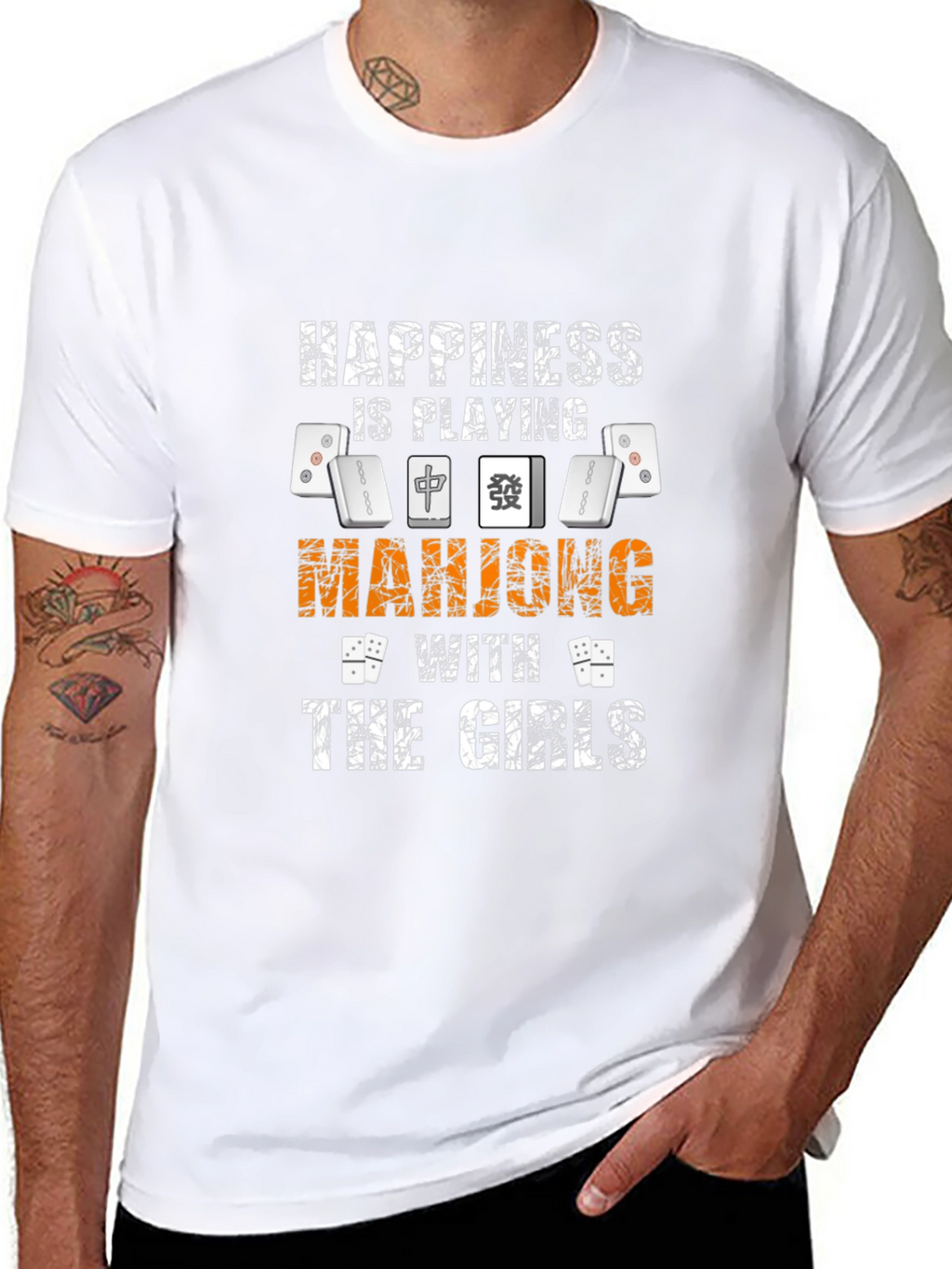 Mahjong Girls Black T-Shirt