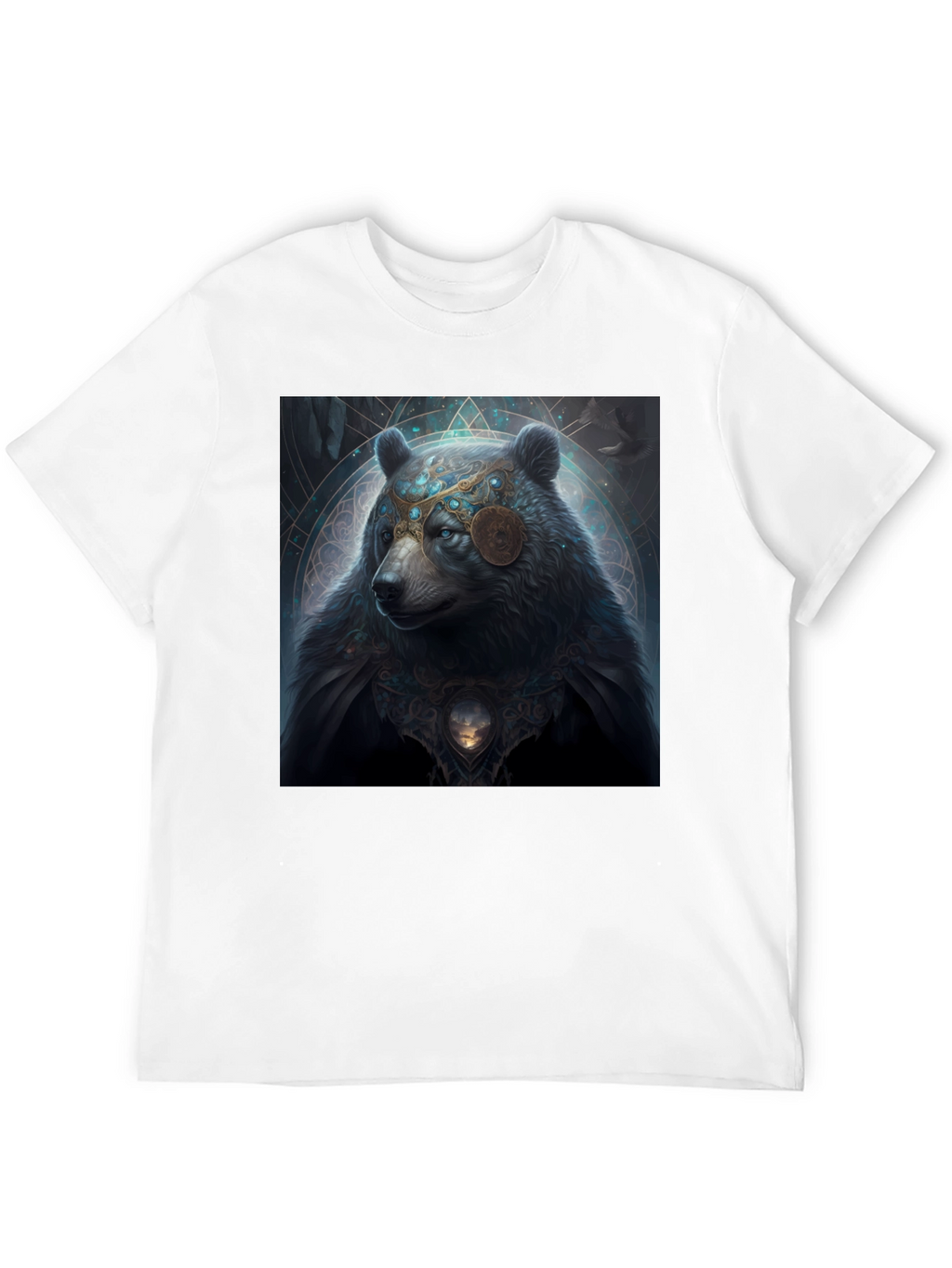 Mystical Bear Graphic Black T-Shirt