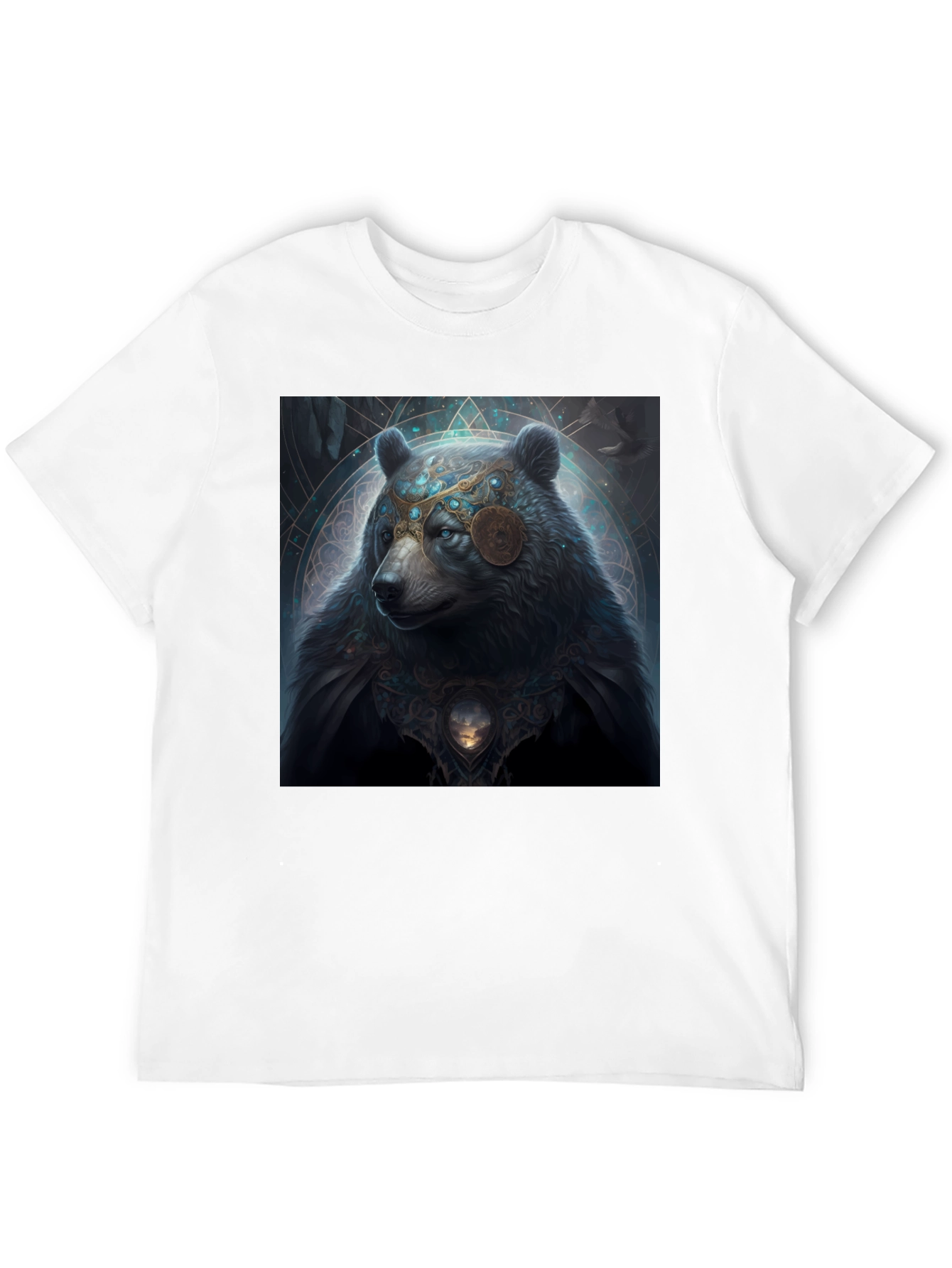 Mystical Bear Graphic Black T-Shirt