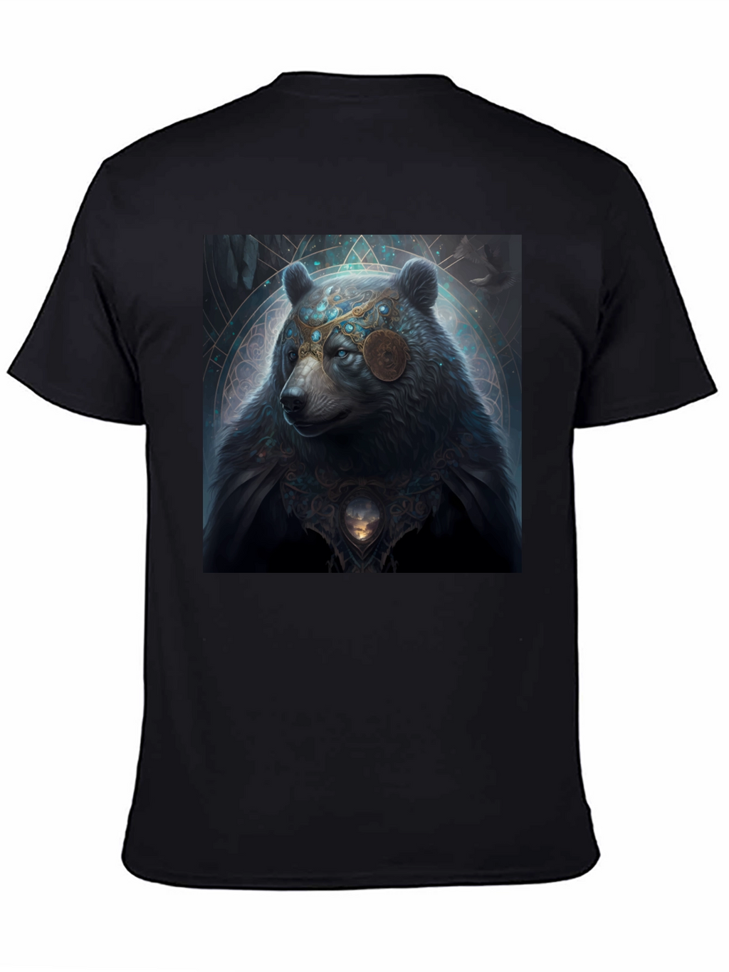 Mystical Bear Graphic Black T-Shirt