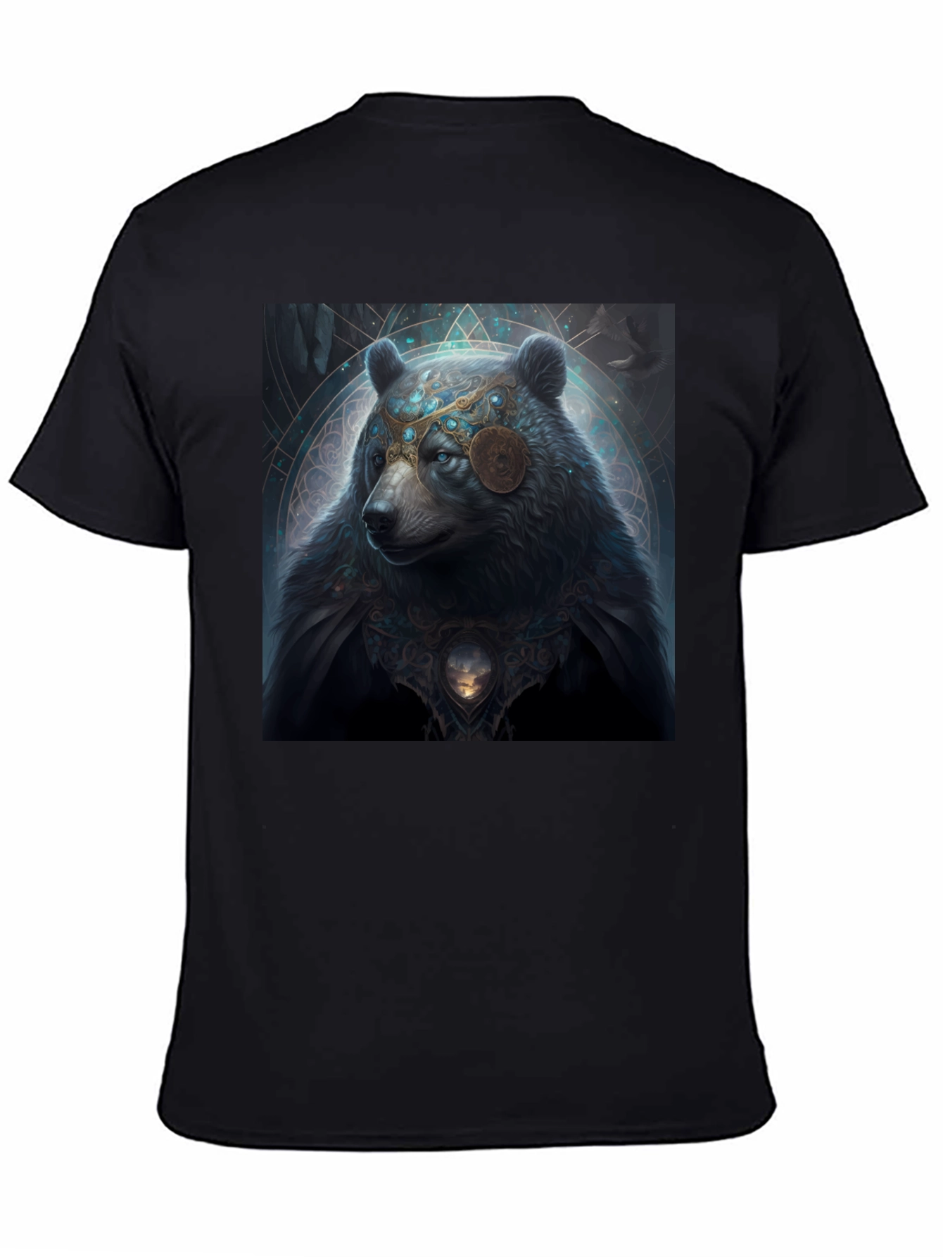 Mystical Bear Graphic Black T-Shirt