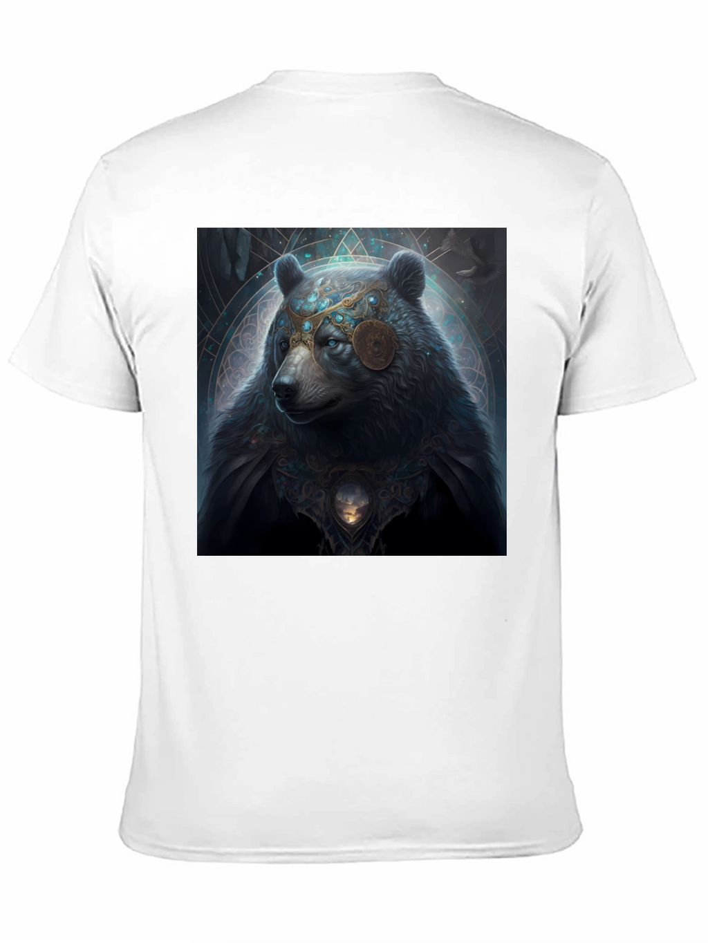 Mystical Bear Graphic Black T-Shirt