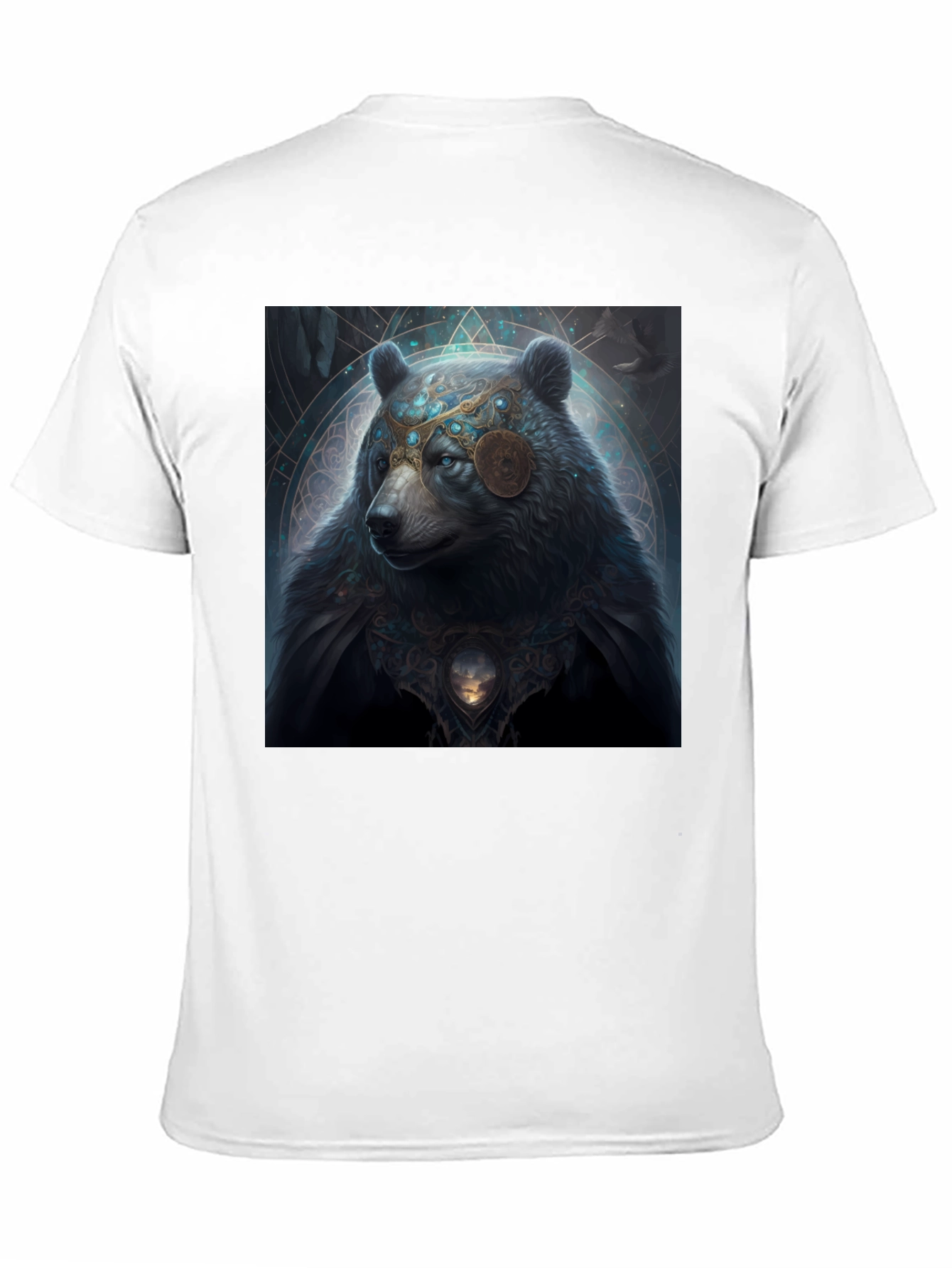 Mystical Bear Graphic Black T-Shirt
