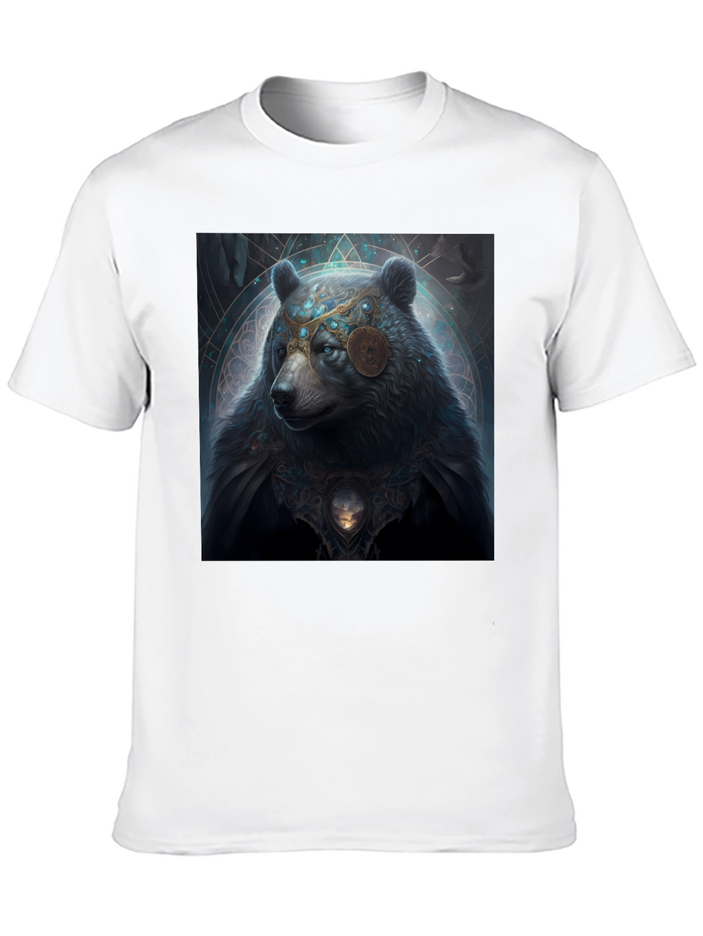 Mystical Bear Graphic Black T-Shirt