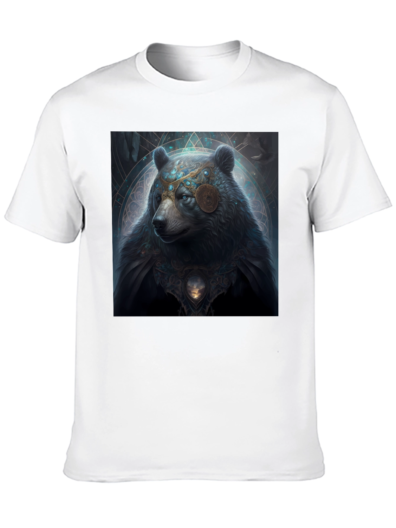 Mystical Bear Graphic Black T-Shirt