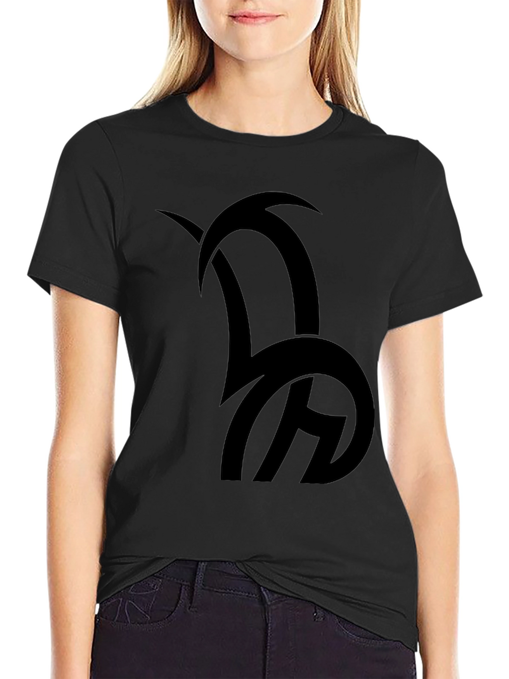 Black Graphic Tee - Abstract Design