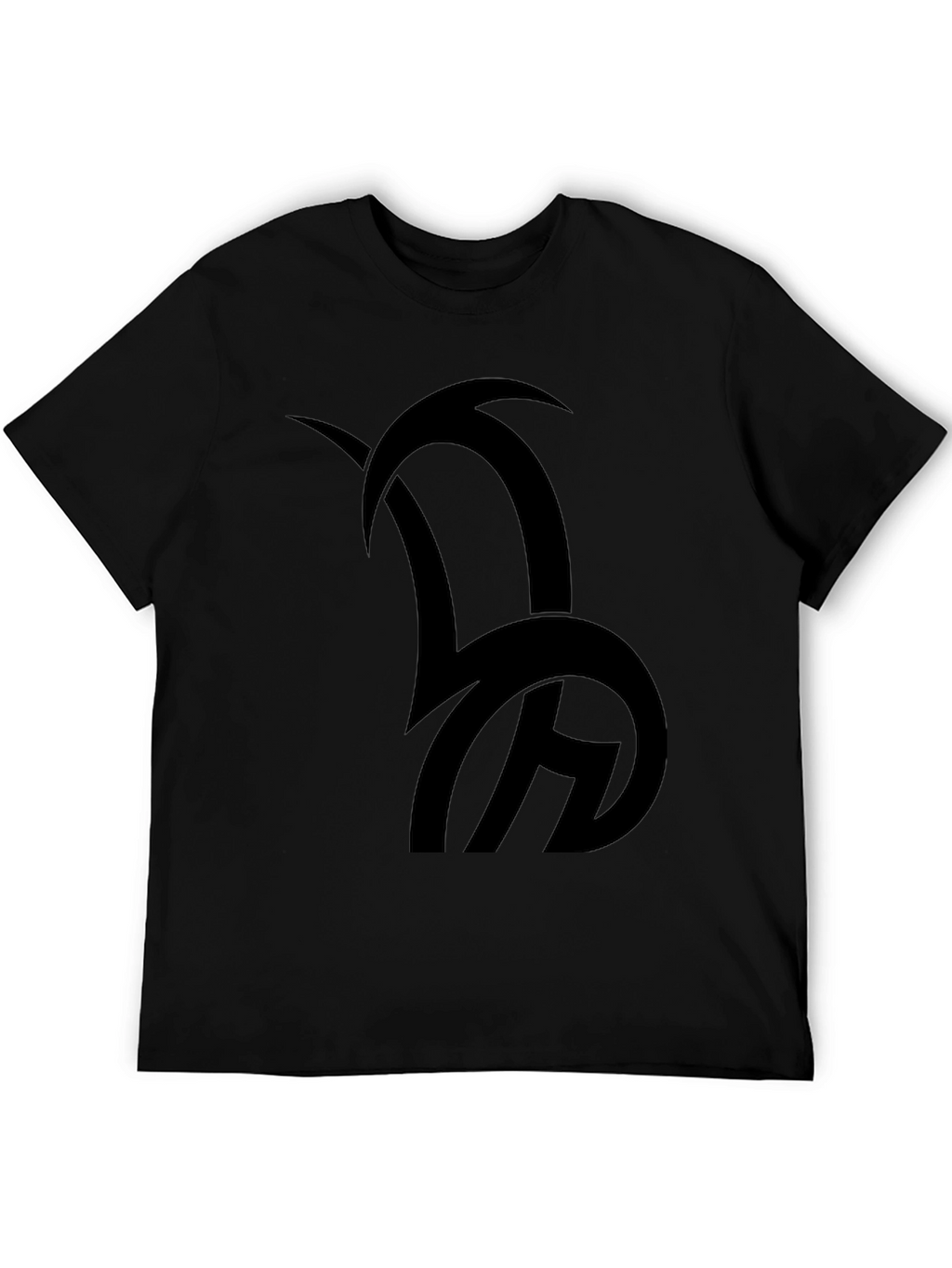 Black Graphic Tee - Abstract Design
