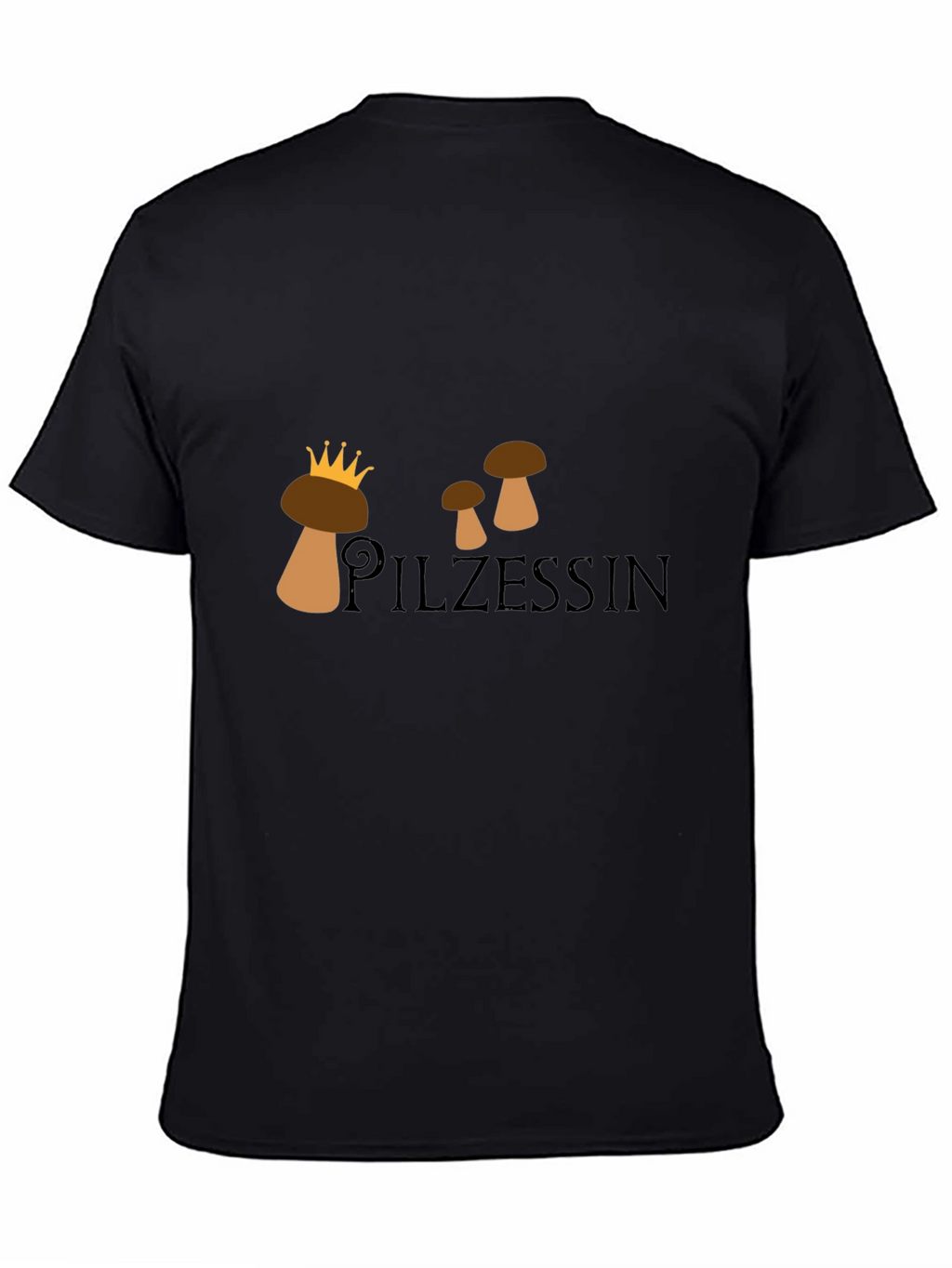 Pilzessin Mushroom Graphic Tee - Unisex Black T-Shirt