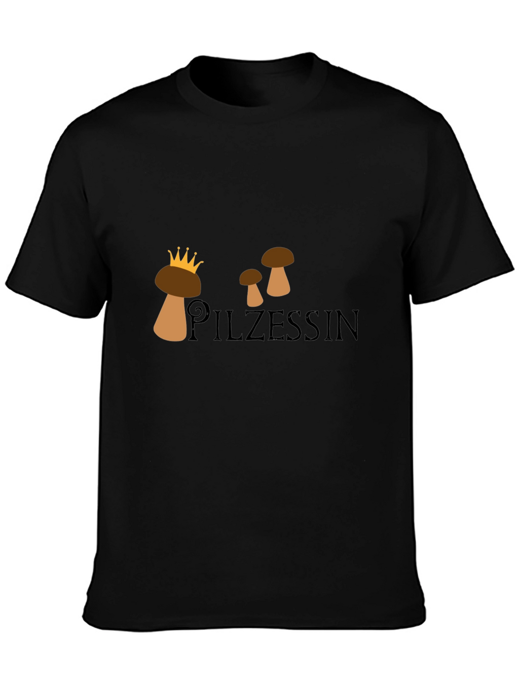 Pilzessin Mushroom Graphic Tee - Unisex Black T-Shirt