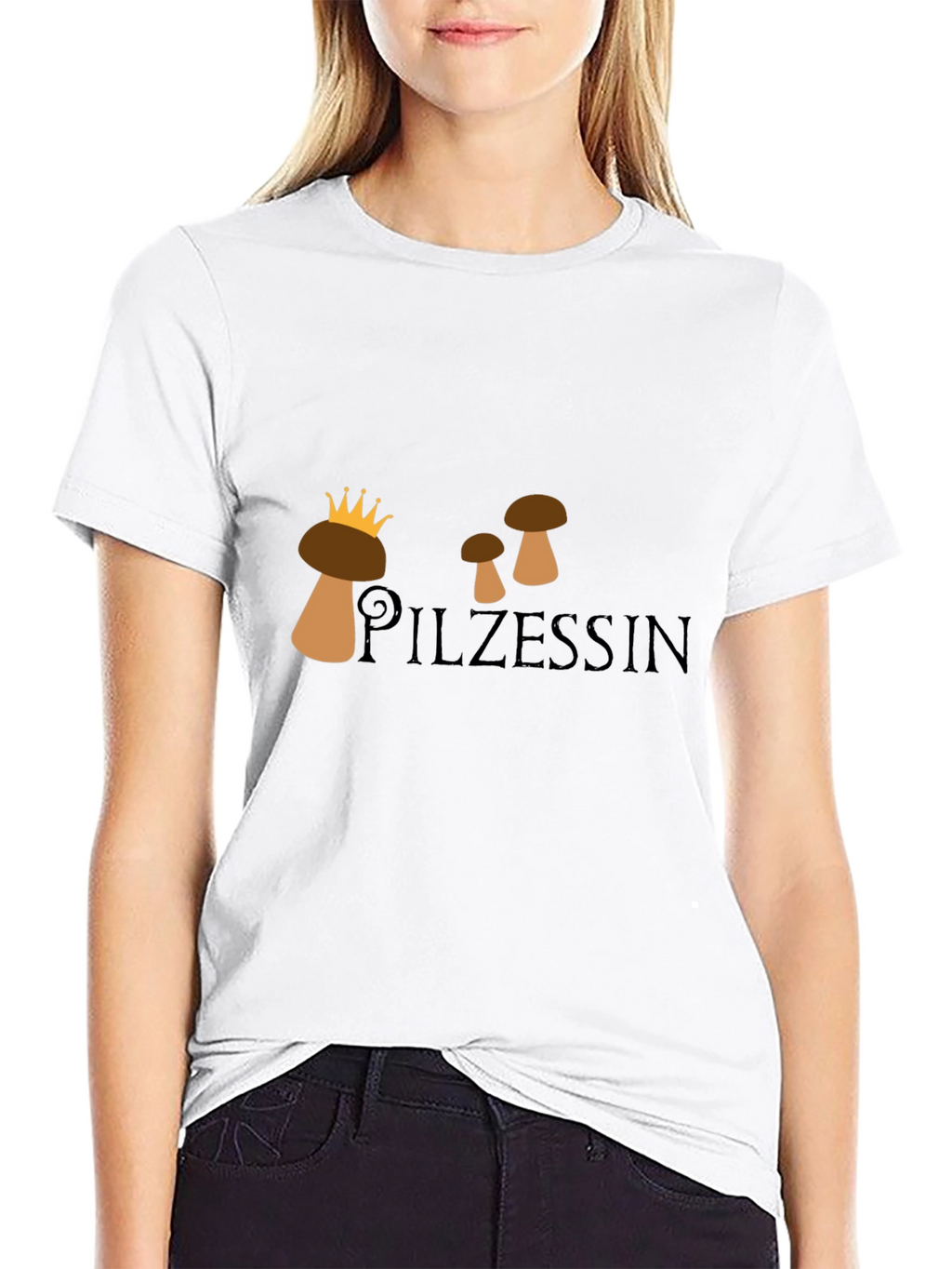 Pilzessin Mushroom Graphic Tee - Unisex Black T-Shirt