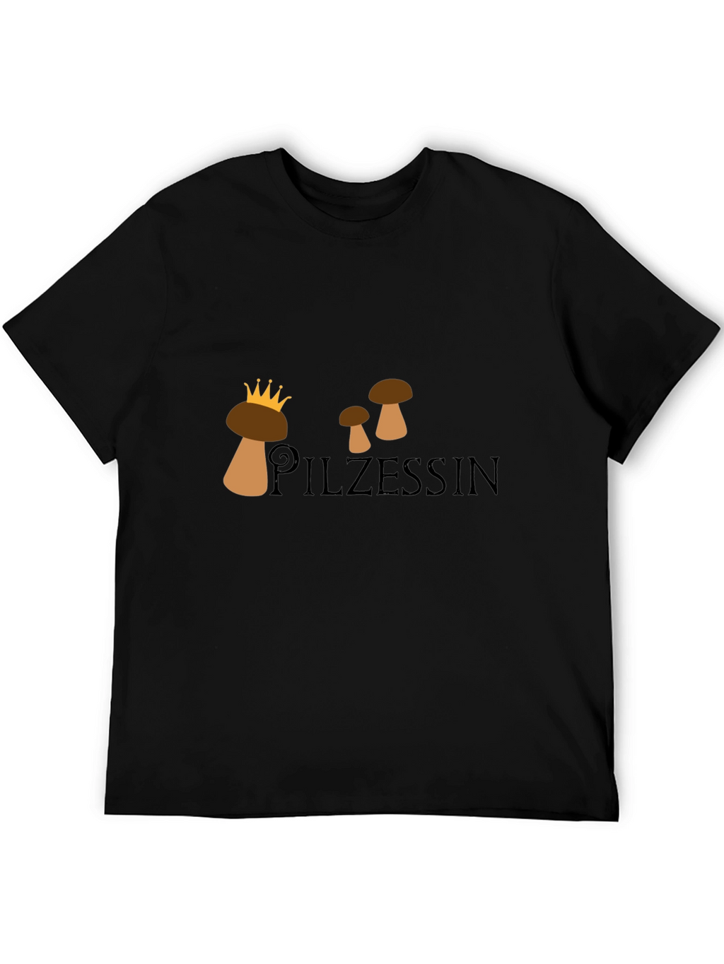 Pilzessin Mushroom Graphic Tee - Unisex Black T-Shirt