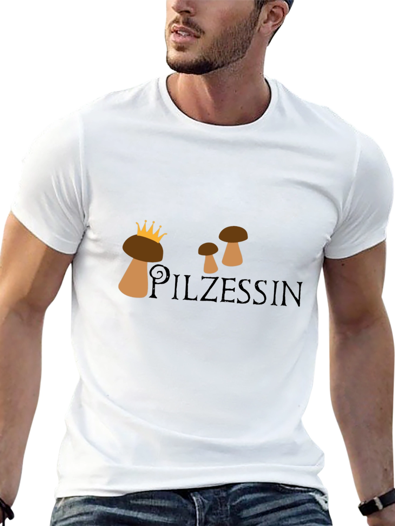 Pilzessin Mushroom Graphic Tee - Unisex Black T-Shirt