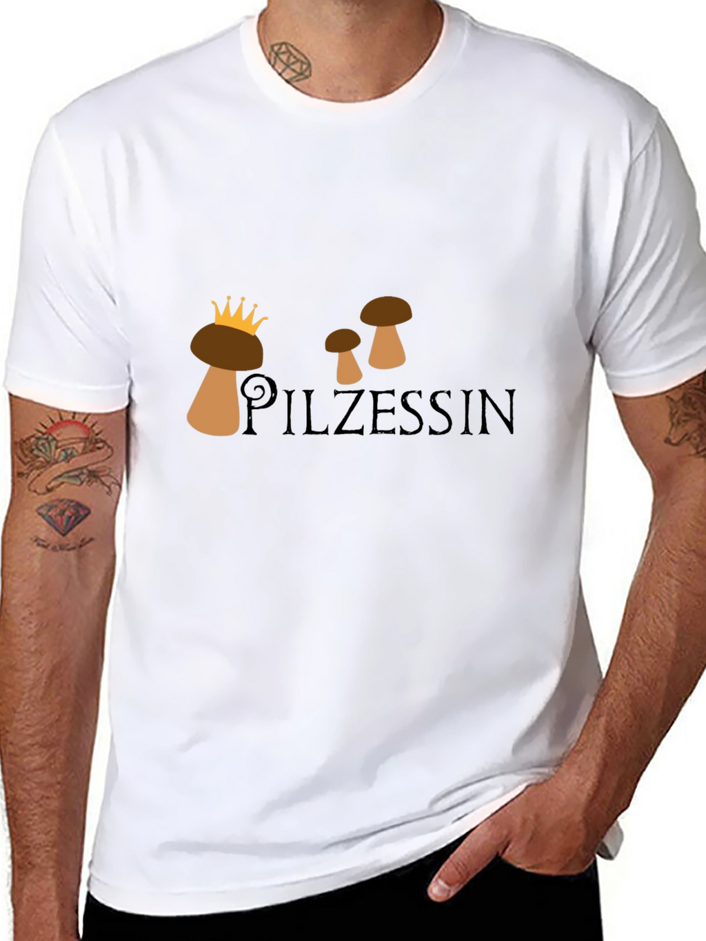 Pilzessin Mushroom Graphic Tee - Unisex Black T-Shirt