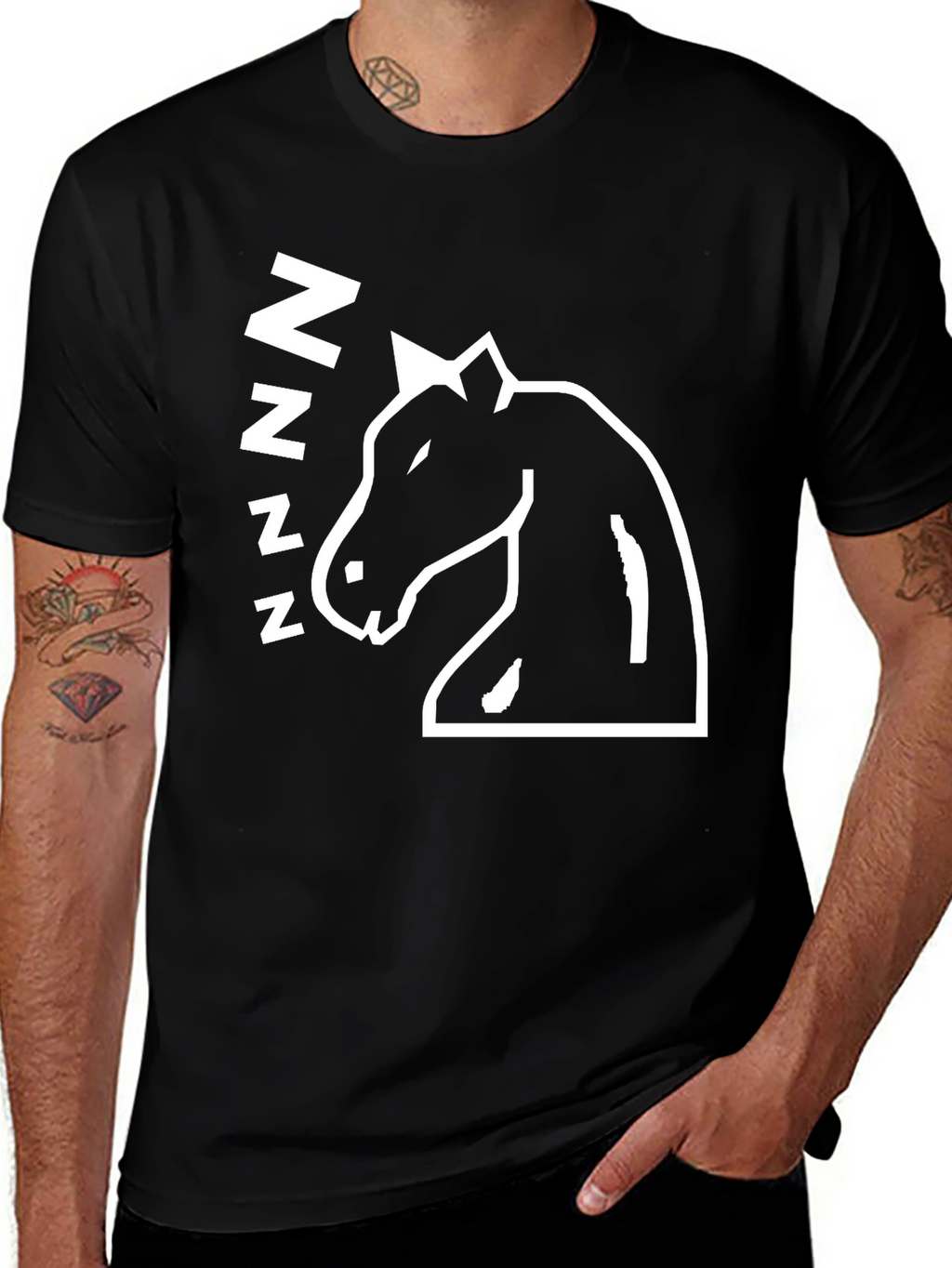 Sleepy Horse Graphic T-Shirt - Black