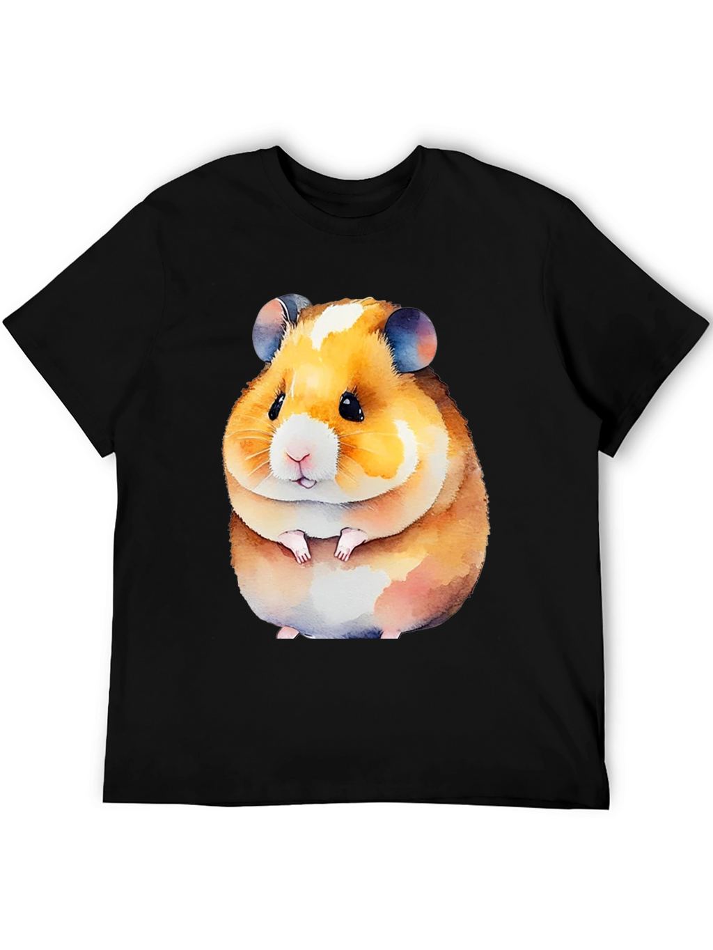 Cute Hamster Graphic Tee - Black Unisex Shirt
