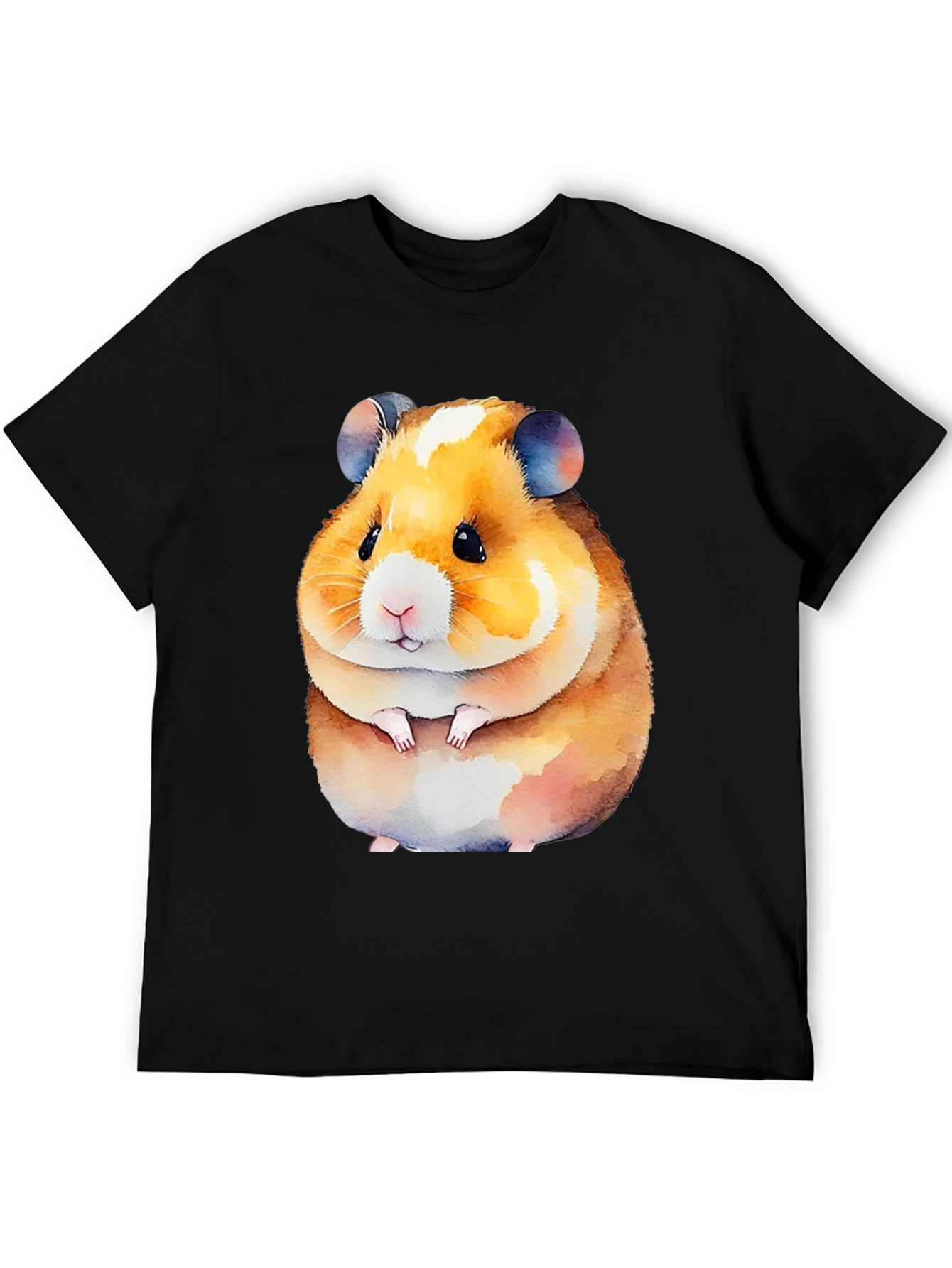 Cute Hamster Graphic Tee - Black Unisex Shirt