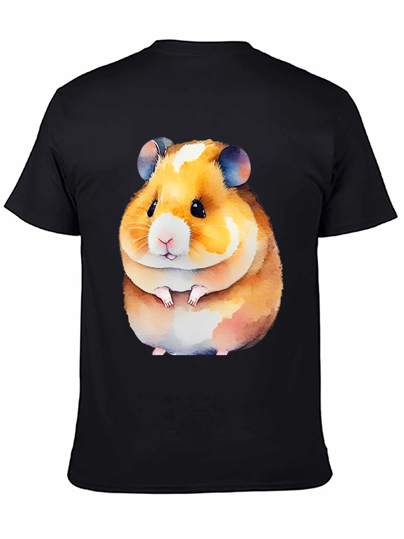 Cute Hamster Graphic Tee - Black Unisex Shirt