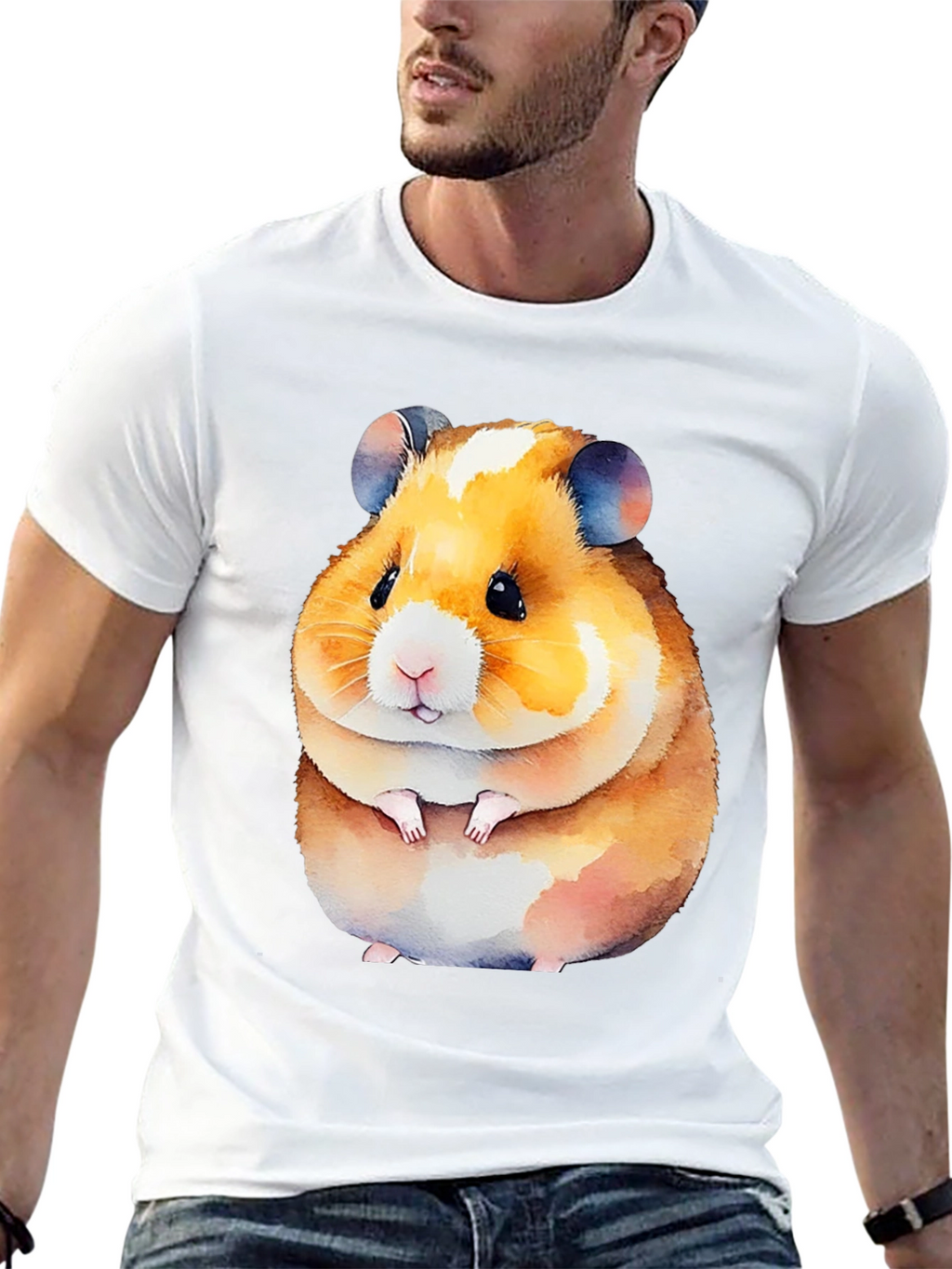 Cute Hamster Graphic Tee - Black Unisex Shirt